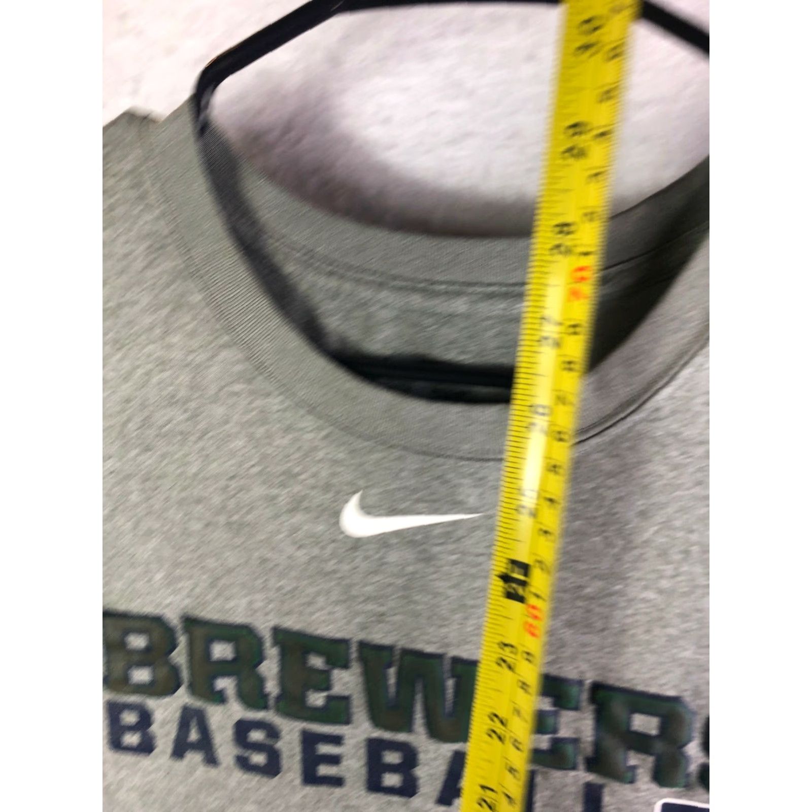 Nike Nike Dri-Fit Mens XL Milwaukee Brewers Gray Crew Neck Short Sleeve Pullover Shirt Size US XL / EU 56 / 4 - 5 Thumbnail