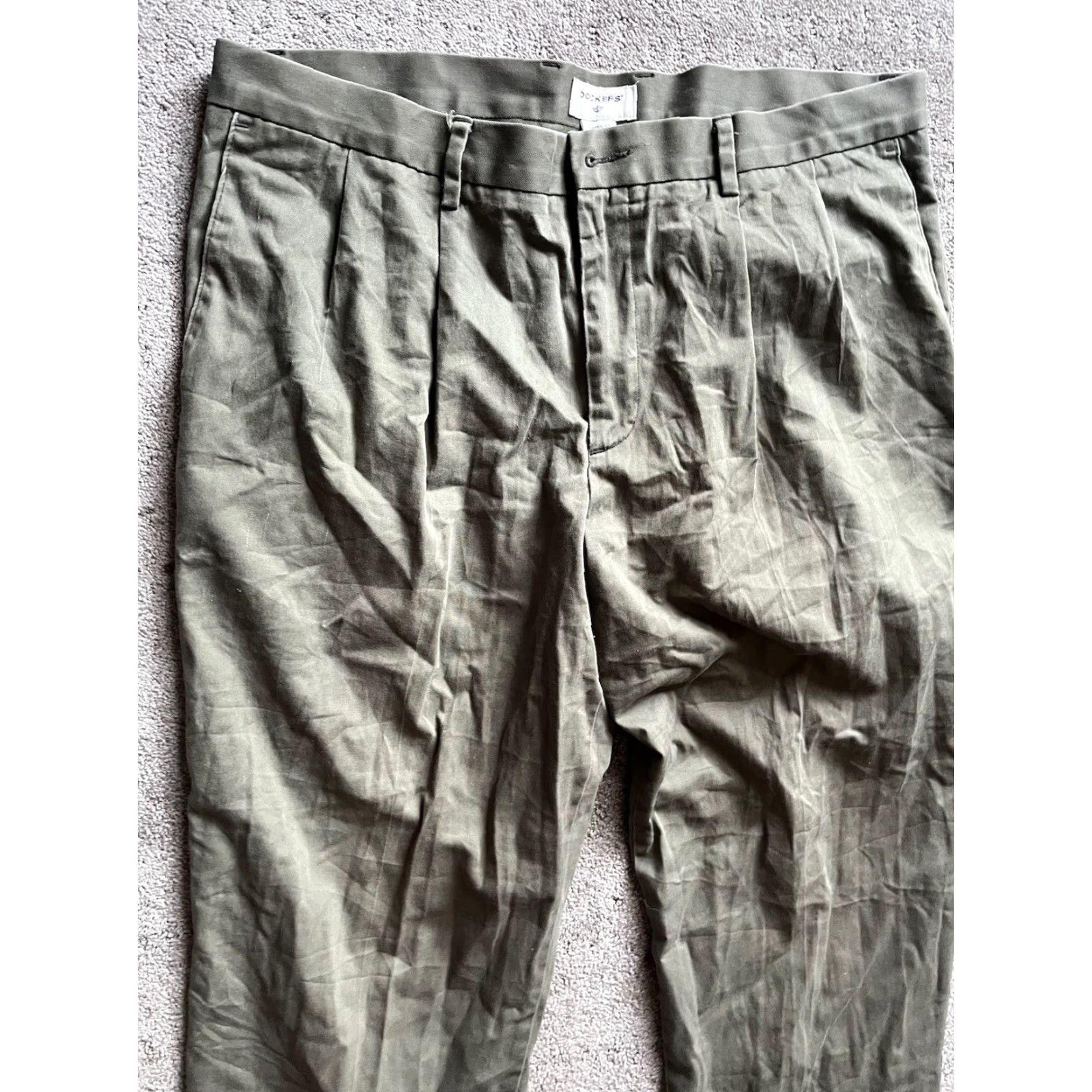 Dockers DOCKERS Classic Fit Chino Pants 38x32 Green Solid Mens Size US 38 / EU 54 - 2 Thumbnail