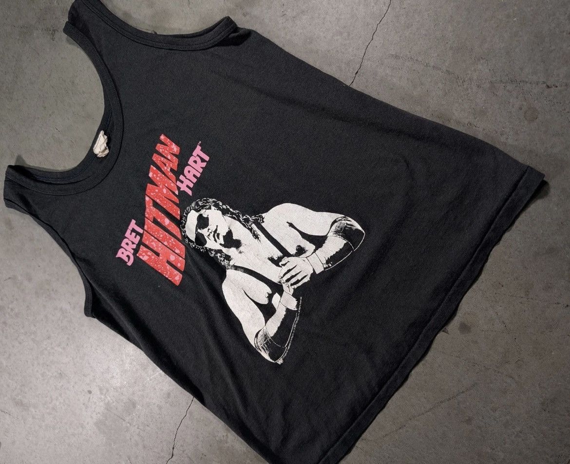 WWF Vintage 1999 WWF Bret Hitman Hart Wrestling Tank Top Black Size US S / EU 44-46 / 1 - 2 Thumbnail