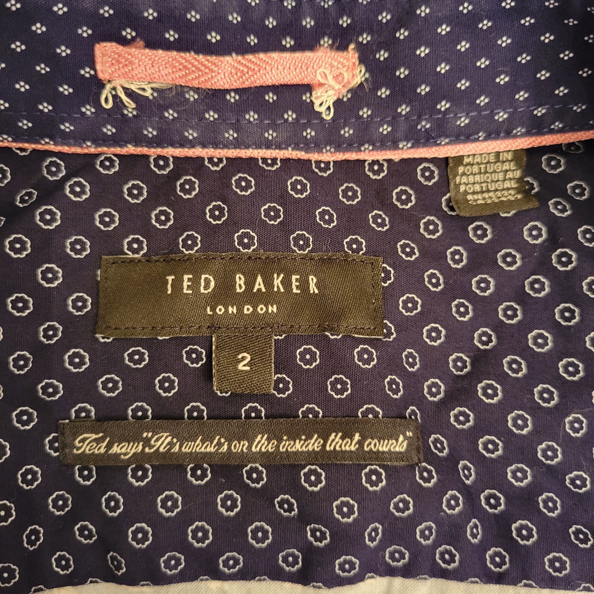 Ted Baker Ted Baker Blue White Ditzy Print Short Sleeve Button Up Shir Size XS / US 0-2 / IT 36-38 - 3 Thumbnail