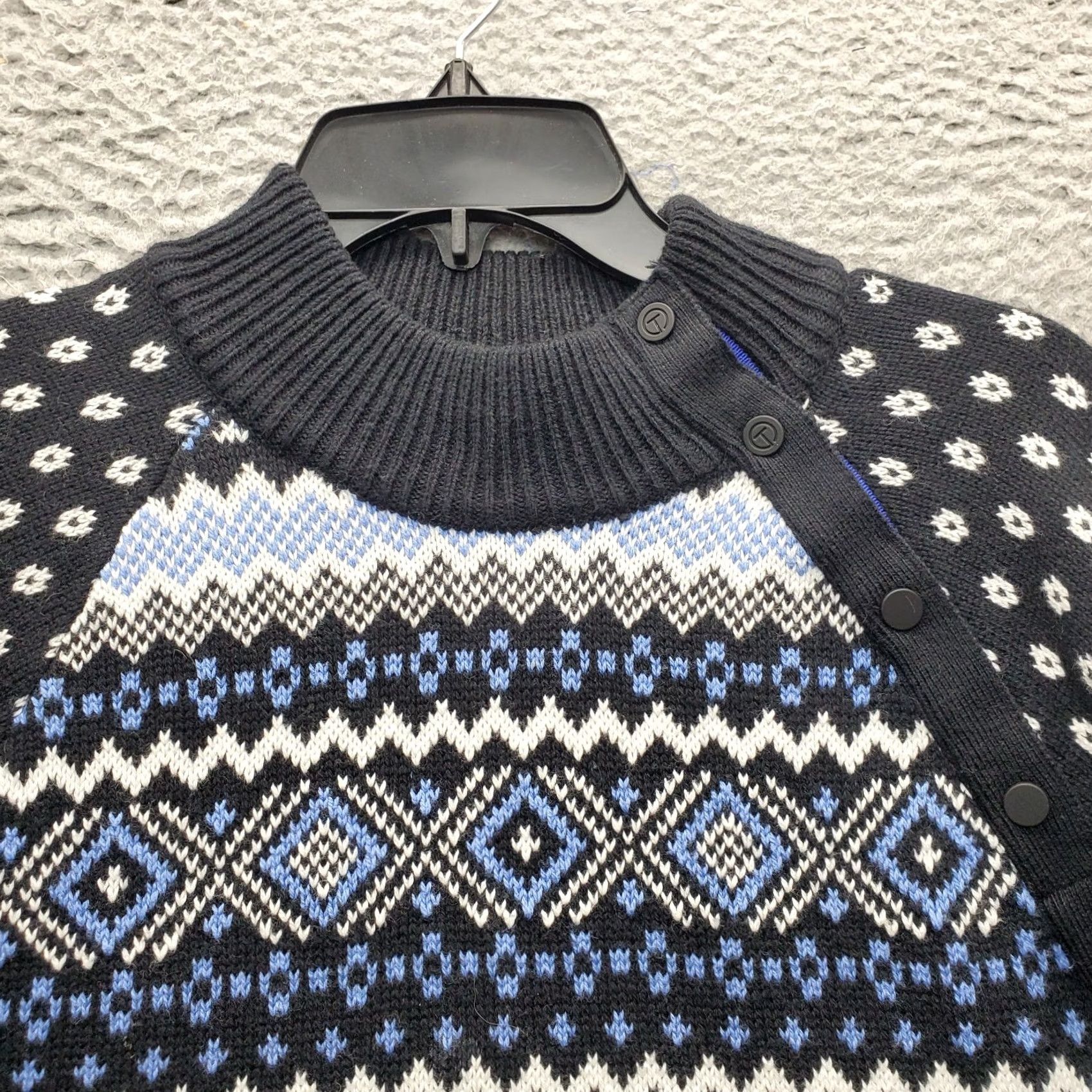 Talbots T by Talbots Sweater Geometric Multicolor Chunky Knit Thermolite Button Womens PM Size M / US 6-8 / IT 42-44 - 7 Thumbnail