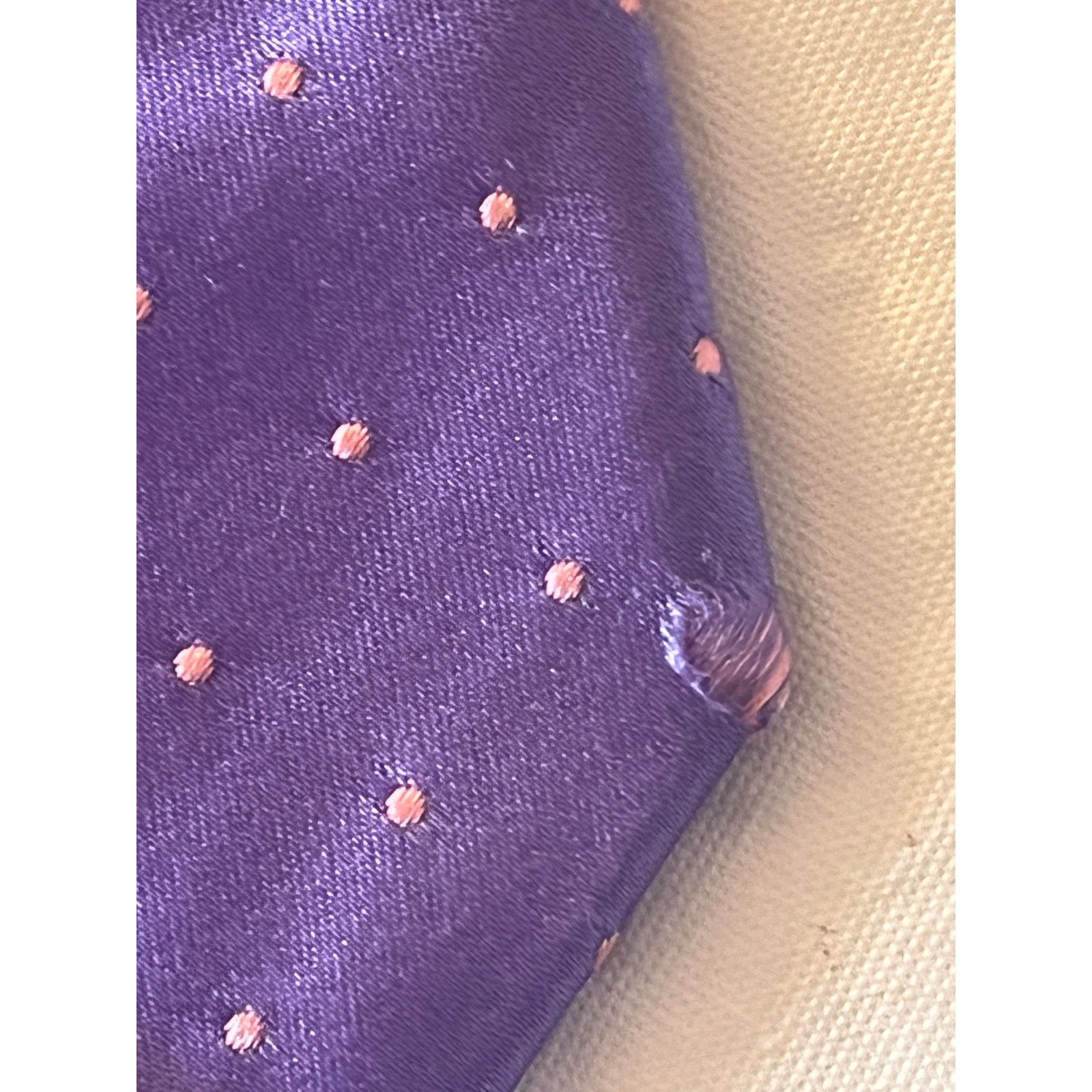 Thomas Pink Thomas Pink Neck Tie - 100% Silk - Purple polkadot Size ONE SIZE - 3 Thumbnail