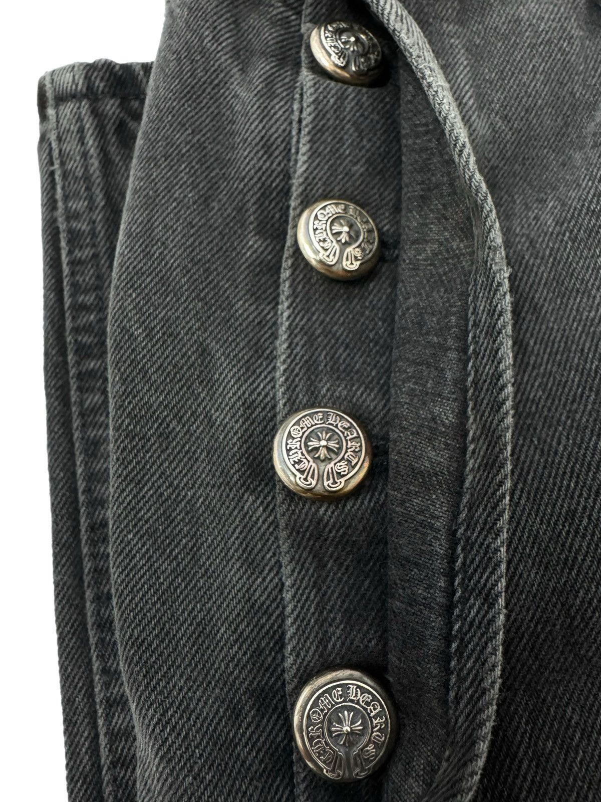Chrome Hearts CHROME HEARTS BLACK LEATHER CROSS PATCH GREY LEVIS JEANS Size US 32 / EU 48 - 4 Thumbnail