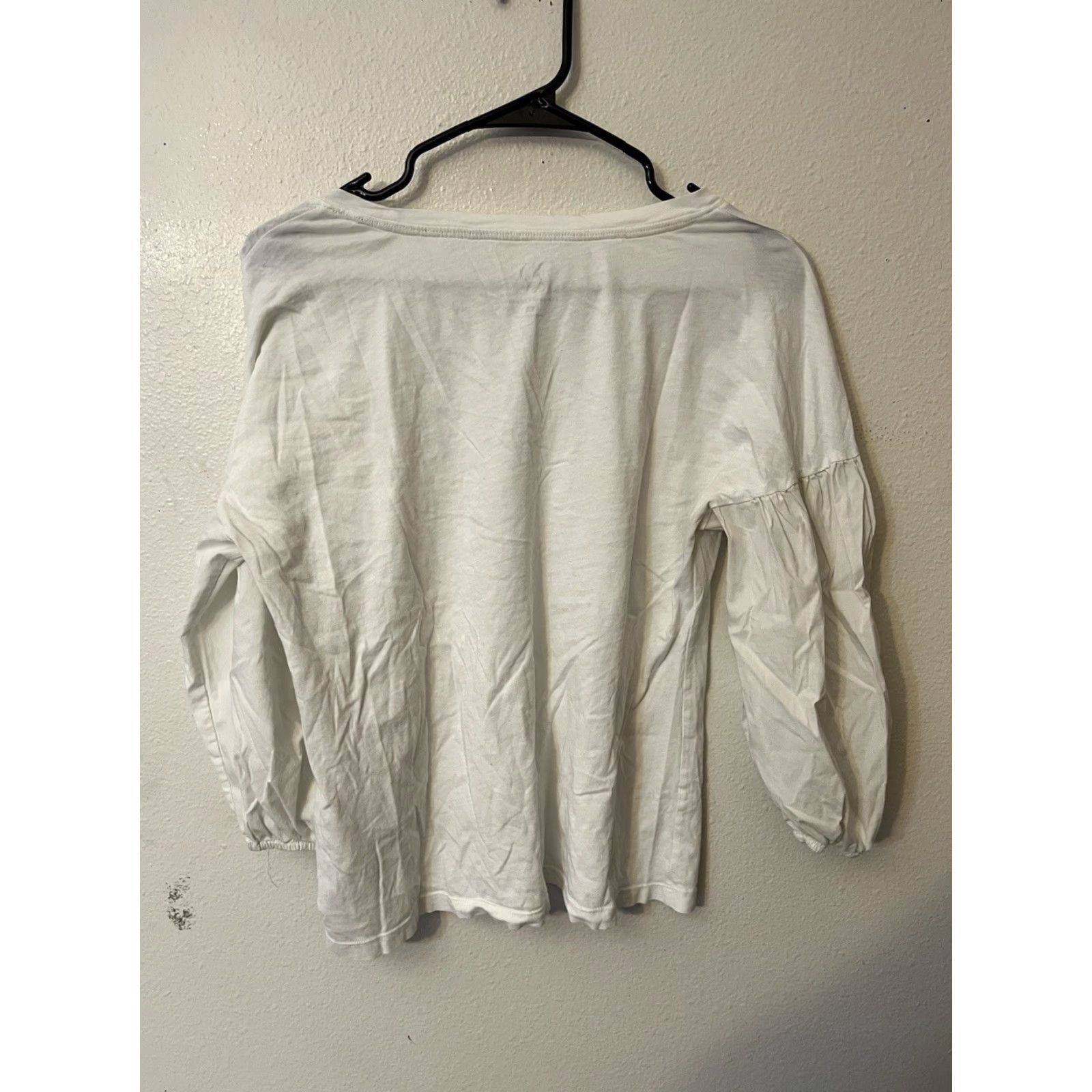 Vintage New York & Company Blouse Women’s Medium White Balloon Sleeve Top Size M / US 6-8 / IT 42-44 - 2 Thumbnail