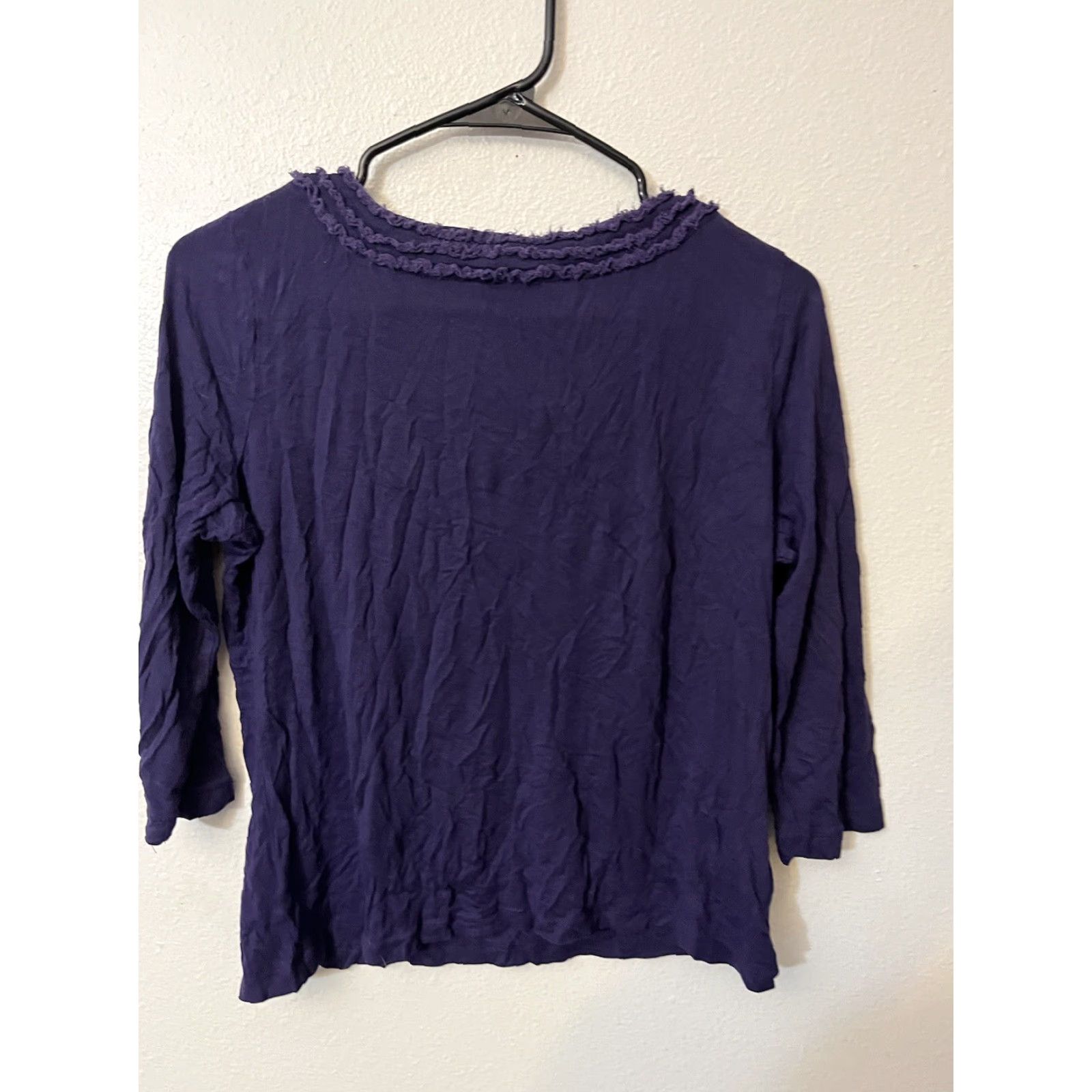 Talbots Talbots Shirt Women’s Medium Purple Round Neck 3/4 Sleeve Solid Tee Top Womens Size M / US 6-8 / IT 42-44 - 2 Thumbnail
