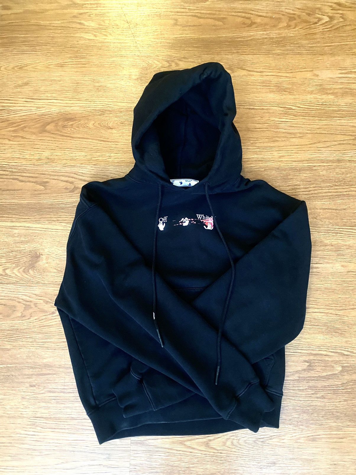 【フーディ】off-white 19aw acrylic arrows OFF-WHITE Acrylic Arrows Hoodie White/Yellow Men's - FW19 - US