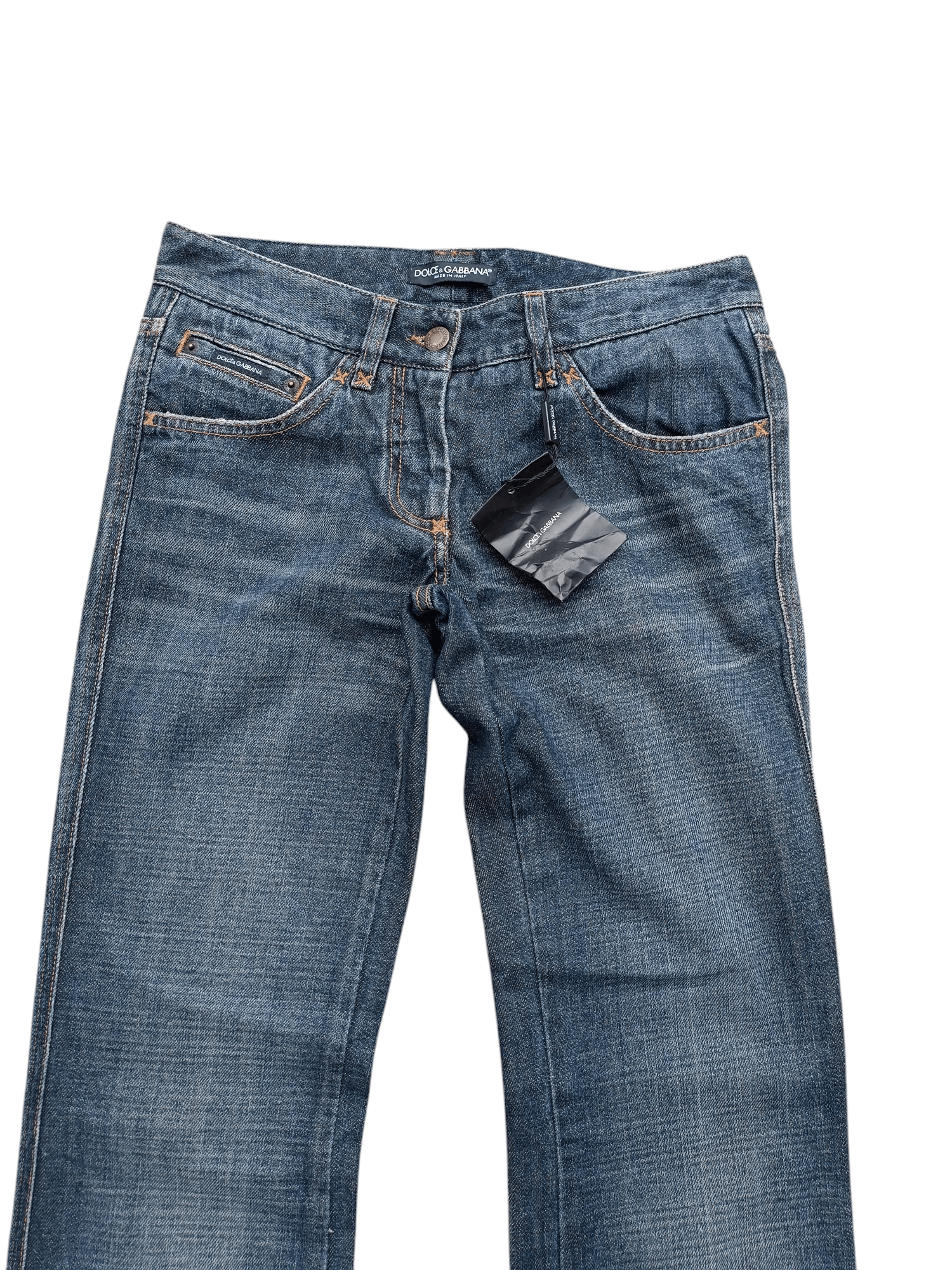 Dolce & Gabbana FLARED 💥 Dolce & Gabbana Blue Denim Distressed Zipper Jeans Size US 30 / EU 46 - 16 Thumbnail