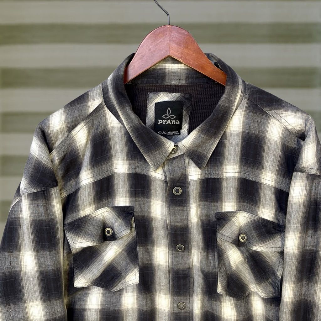 Prana Prana Asylum Flannel Shacket Mens XL Plaid Snap Pockets Thermal Lined Outdoor Shirt Size US XL / EU 56 / 4 - 1 Thumbnail