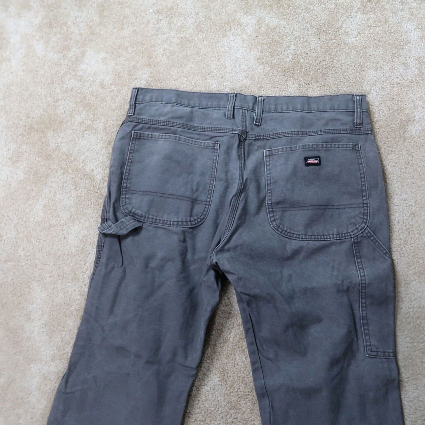 Dickies Dickies Carpenter Pants Men's 36x30 Gray Distressed Workwear Regular Straight Belt Loops 36 Regular Mens Size US 36 / EU 52 - 6 Thumbnail