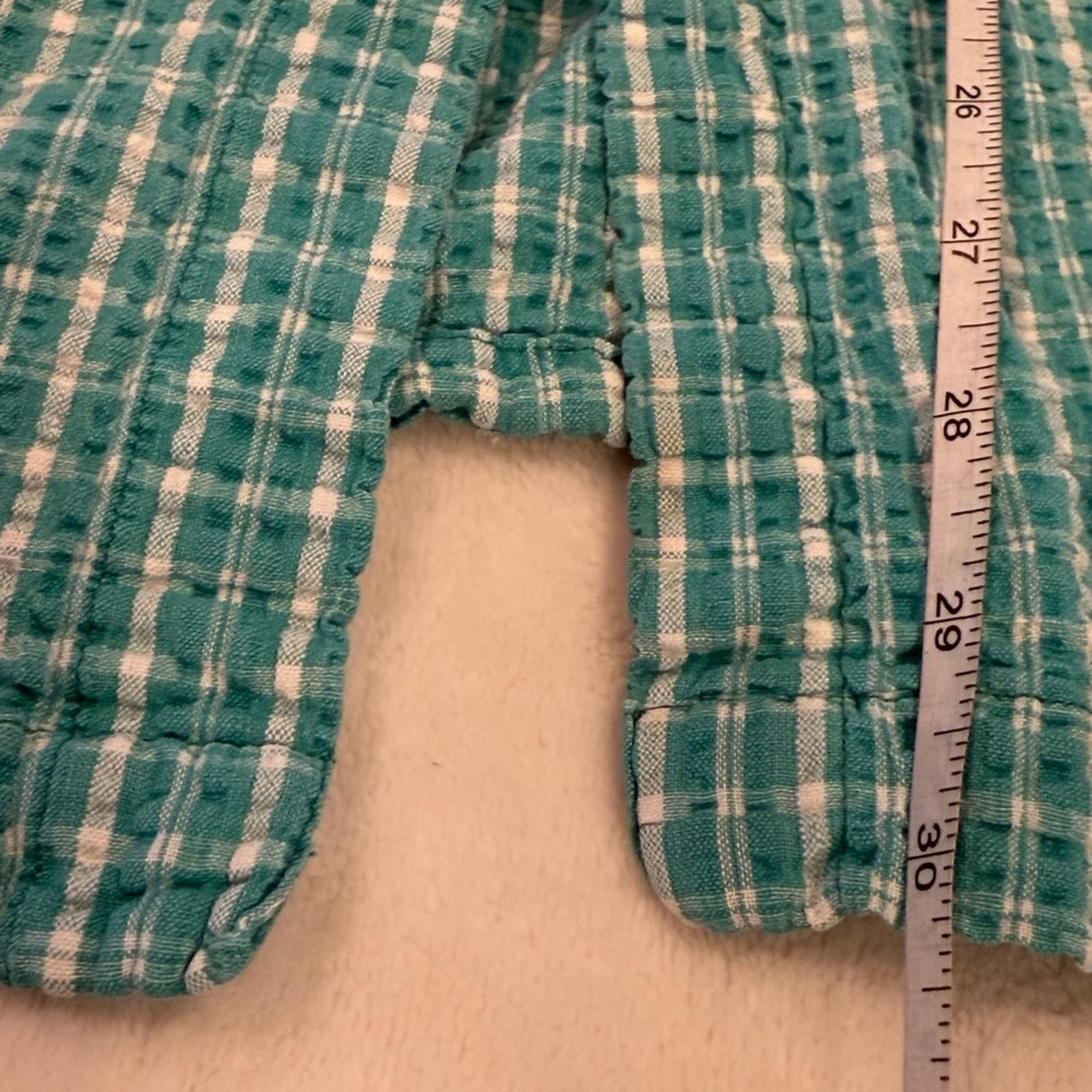 Other Elisabeth plaid button up teal white short sleeve cotton 20 Size 3XL / US 20-22 - 8 Thumbnail