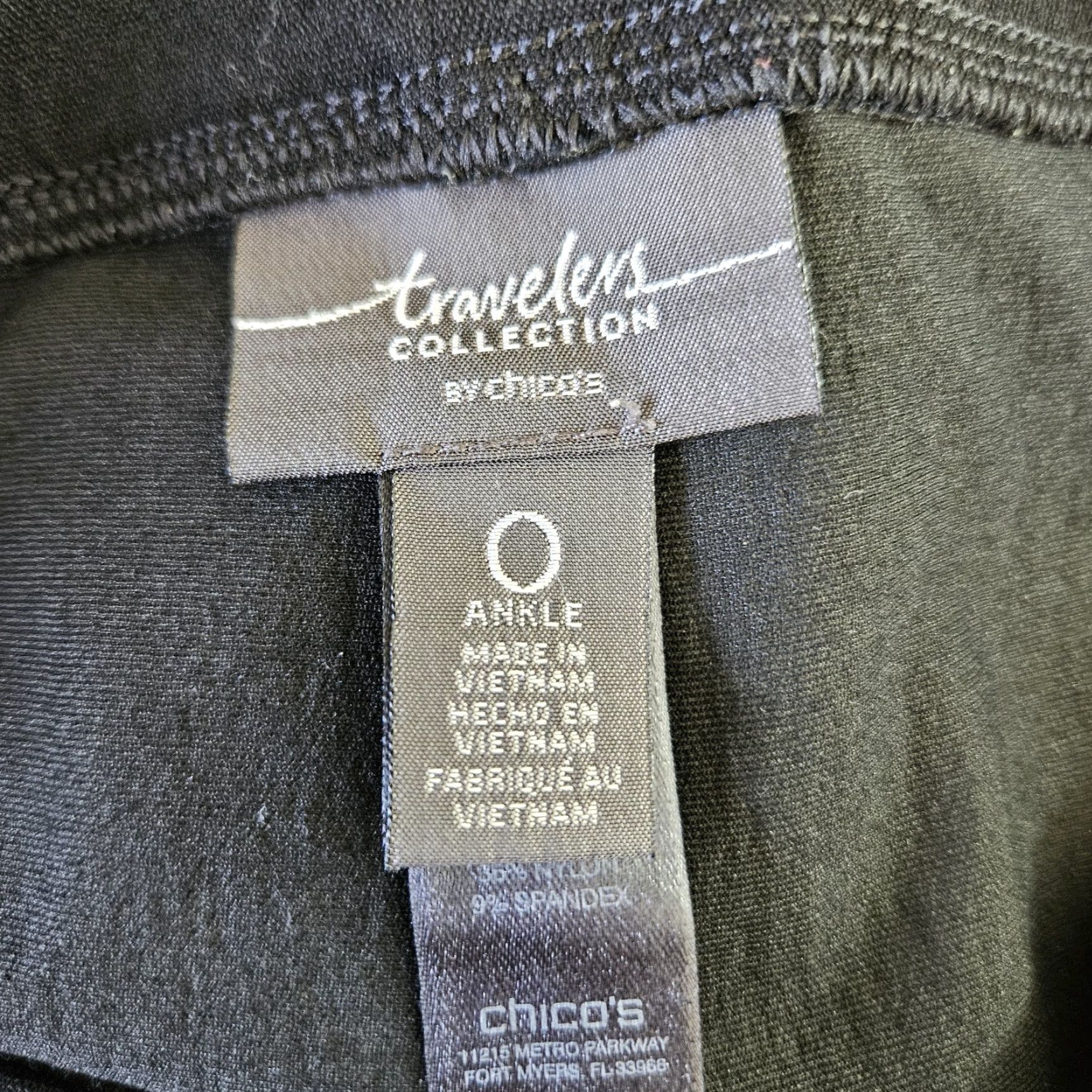 Vintage Chico's Travelers Womens Ankle Pants Sz Small Black Pull On Mid Rise Size 28" / US 6 / IT 42 - 7 Thumbnail