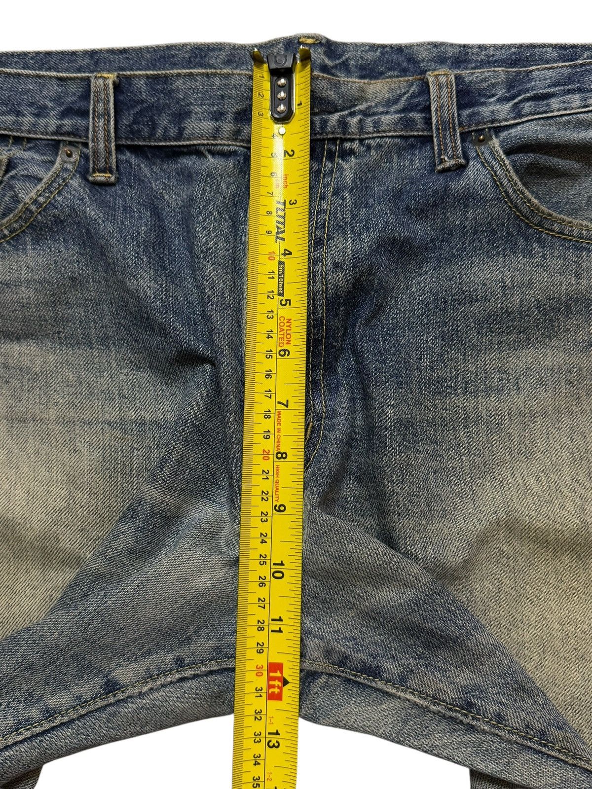 GU Vintage Y2K Japanese GU Blue Faded Mud Wash Straight Leg Size US 38 / EU 54 - 10 Thumbnail
