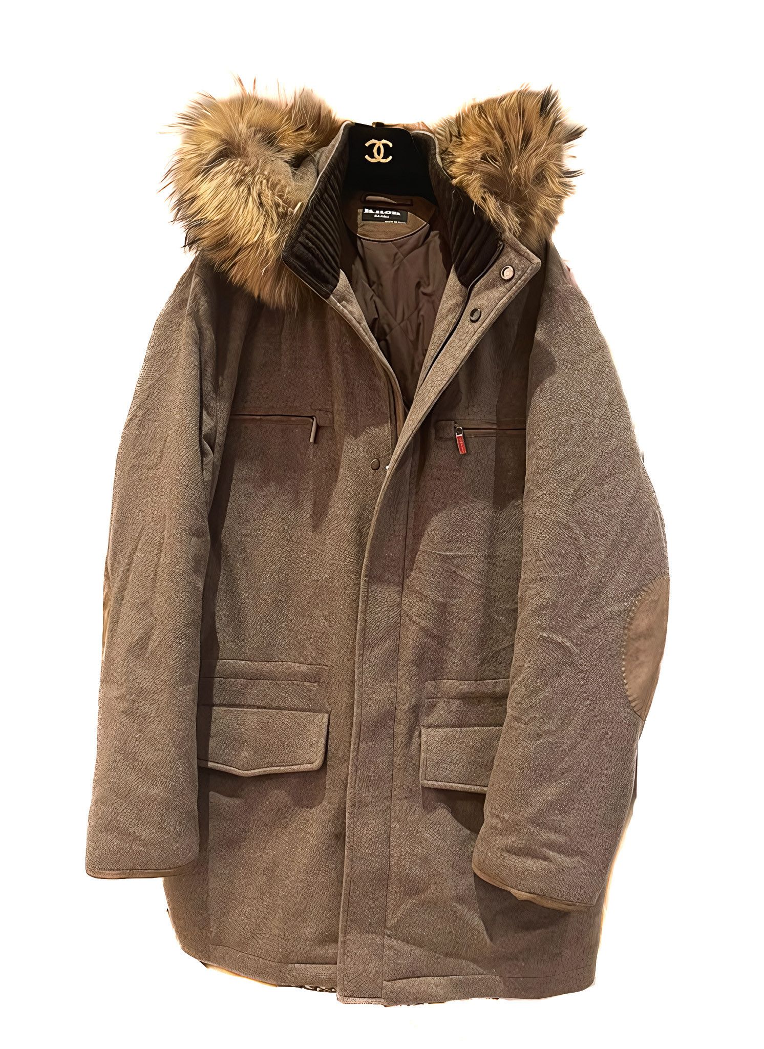 Kiton CASHMERE GOOSE DOWN JACKET WITH RACCOON DOG FUR Size US L / EU 52-54 / 3 - 1 Thumbnail