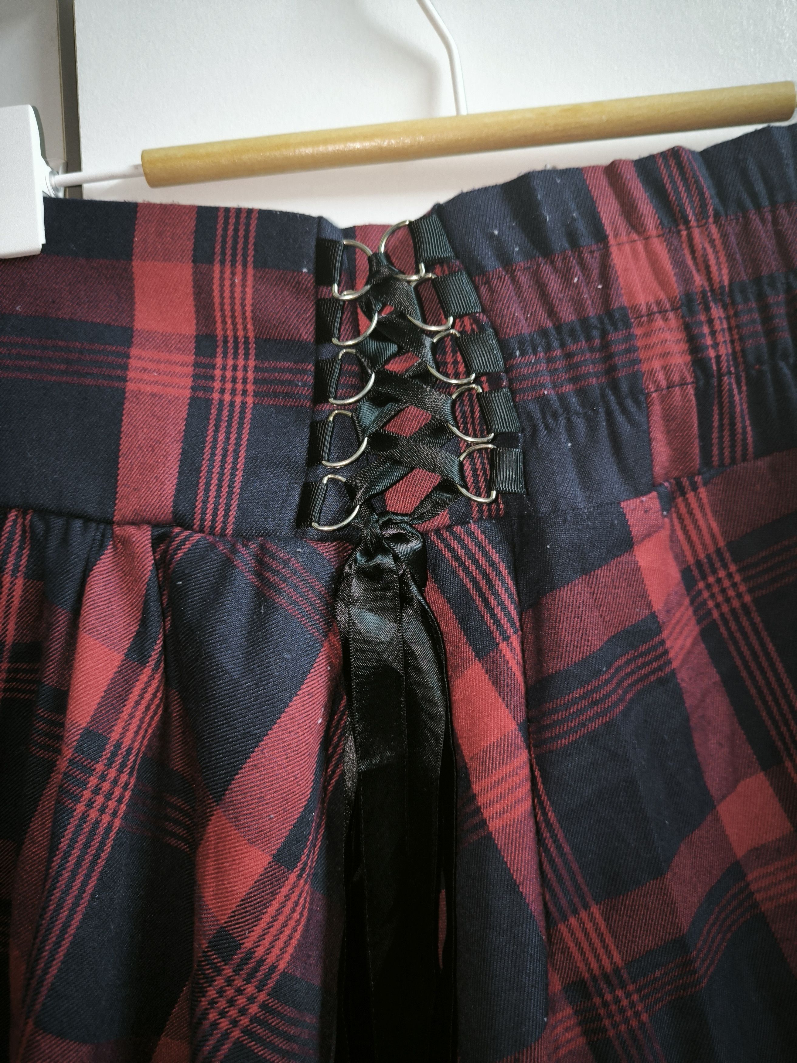 Japanese Brand × Seditionaries Red Blue Plaid Tartan Bondage By Hell Cat Punks Mini Skirt Size 30" / US 8 / IT 44 - 4 Thumbnail
