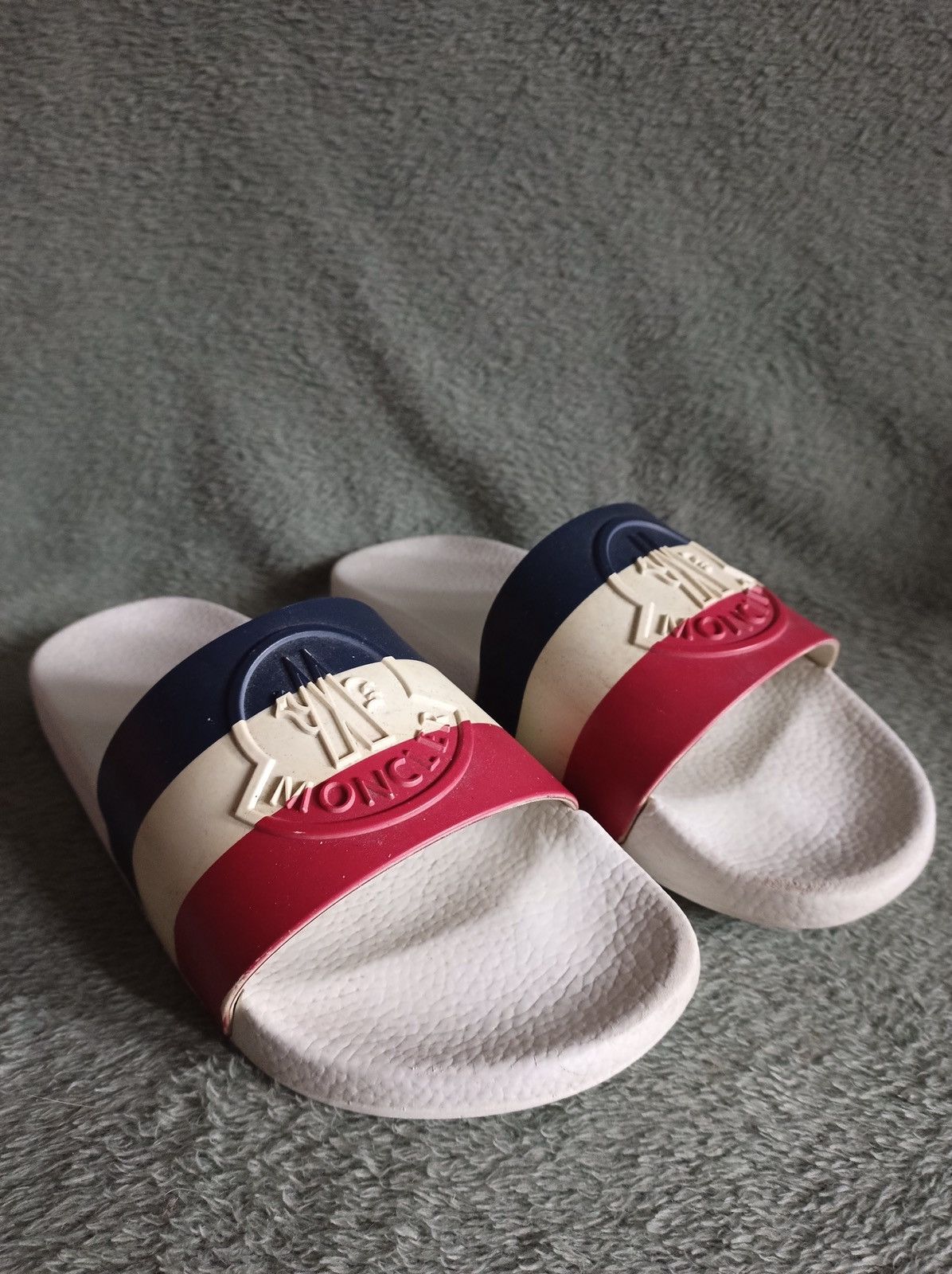 Moncler MONCLER White Basile Tricolor Slide Sandal Size EU 41 display picture 3
