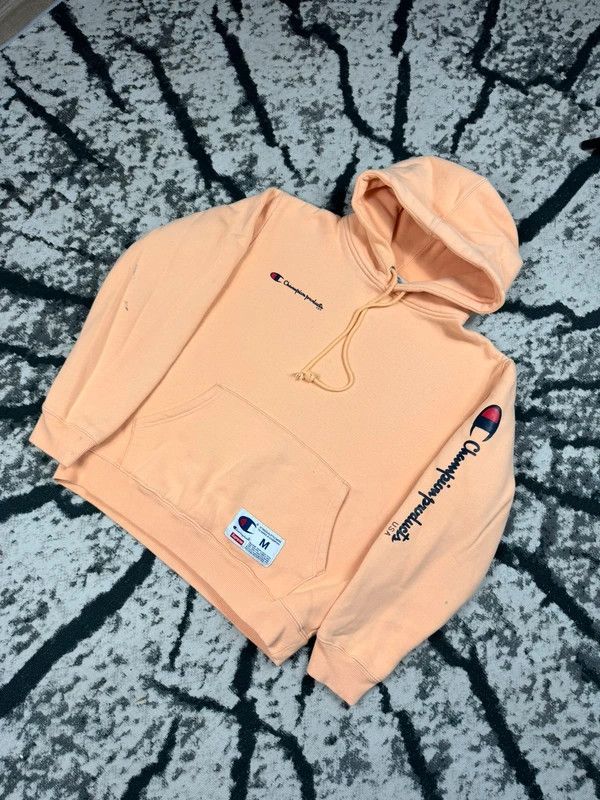 Champion Champion x Supreme Orange Peach Logo Hoodie M Size US M / EU 48-50 / 2 - 3 Thumbnail