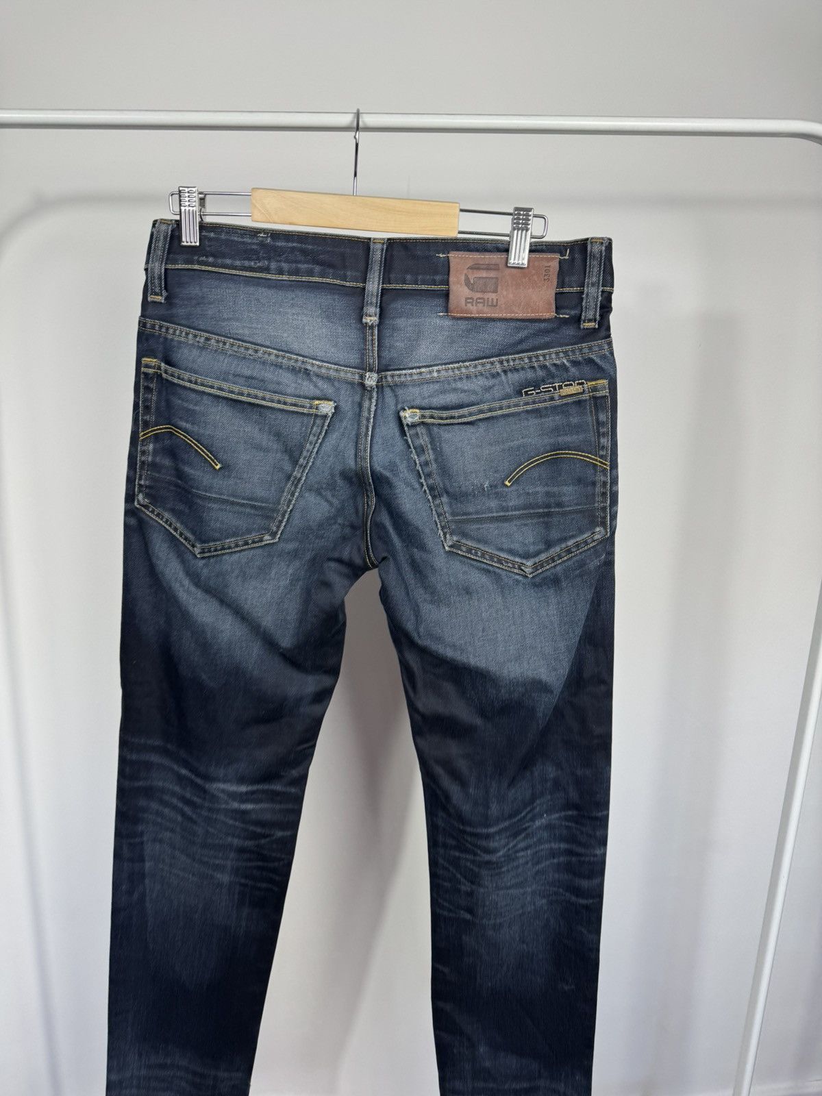 G-Star G Star Raw 3301 Low Tapered Jeans W30 L32 Denim Pants Men Size US 30 / EU 46 - 3 Thumbnail