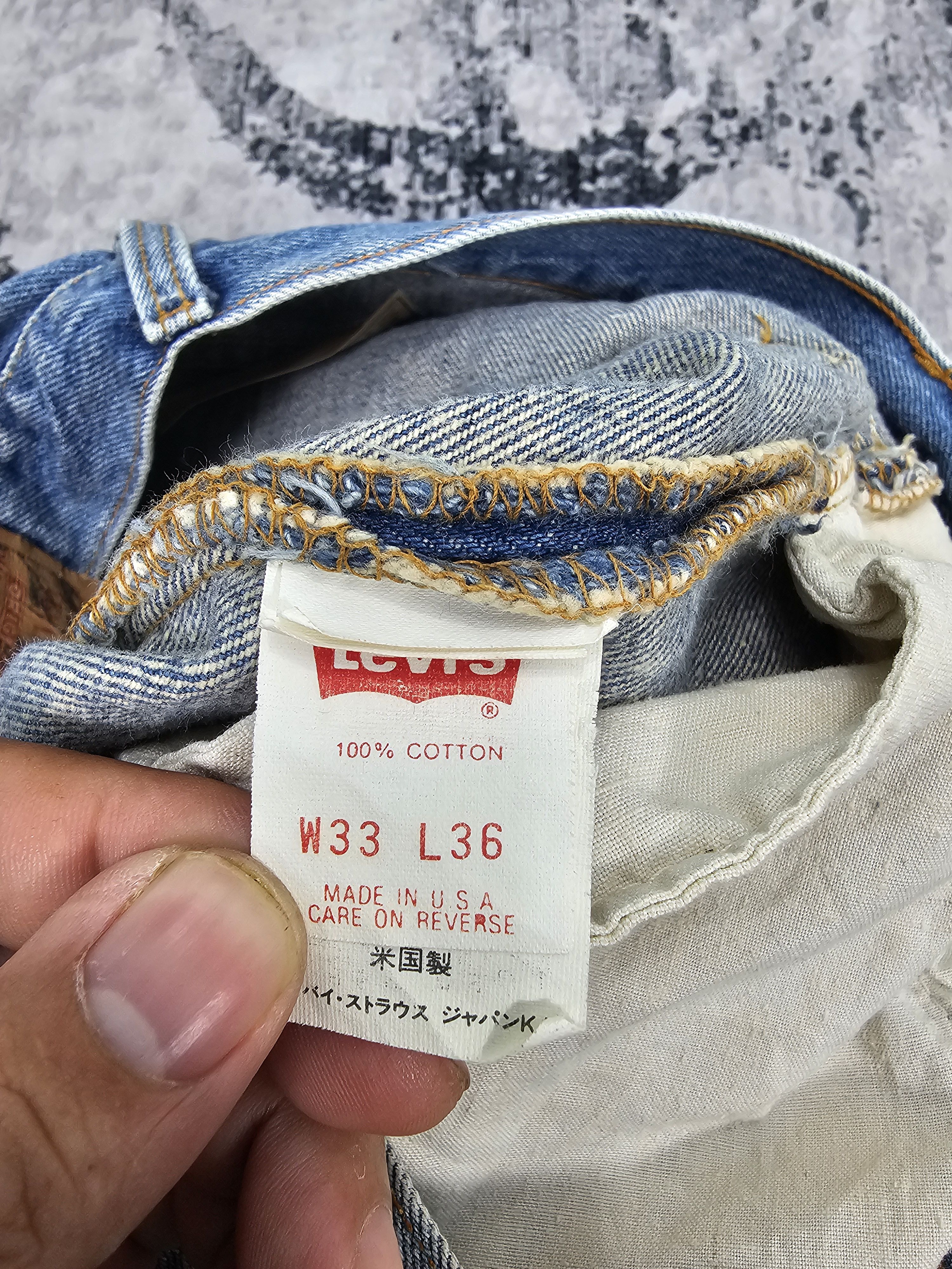 Levi's Vintage Clothing Vtg 90's LEVIS 501 Bleached Blue Jeans Made In USA L0566 Size US 31 - 13 Thumbnail