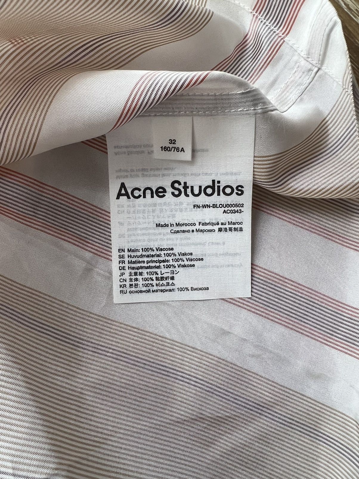 Acne Studios Acne studios striped viscose shirt Size US XXS / EU 40 - 3 Thumbnail
