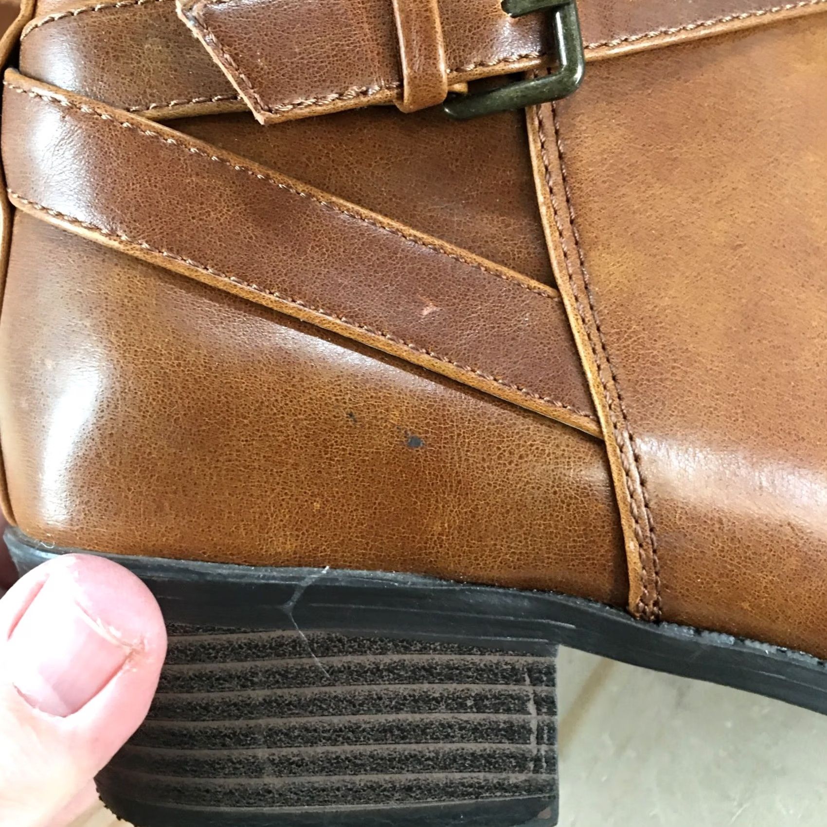 American Eagle Outfitters American Eagle Boots Womens 9.5 Ankle Bootie Brown Faux Leather Casual Block Size US 10 / IT 40 - 6 Thumbnail