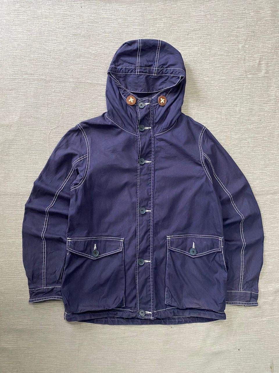Blue Blue Japan × Buzz Rickson's × Global Work Global Work Duck Canvas Indigo Hooded Jacket Size US M / EU 48-50 / 2 - 1 Thumbnail