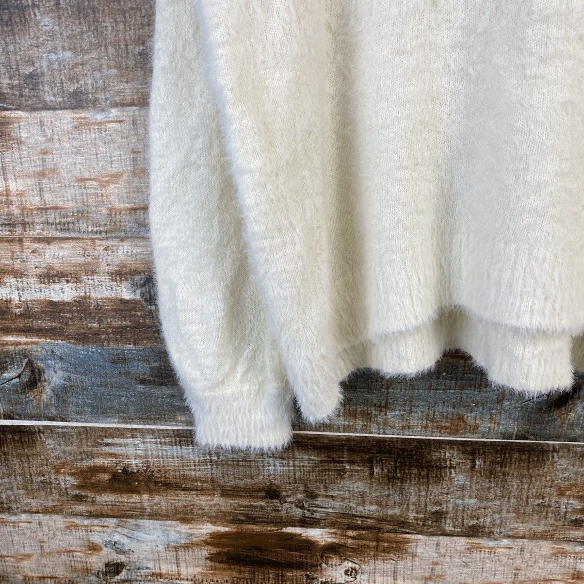 Homespun Knitwear DL Japan fur shaggy vintage White Knitwear #C1081 Size XL / US 12-14 / IT 48-50 - 7 Thumbnail