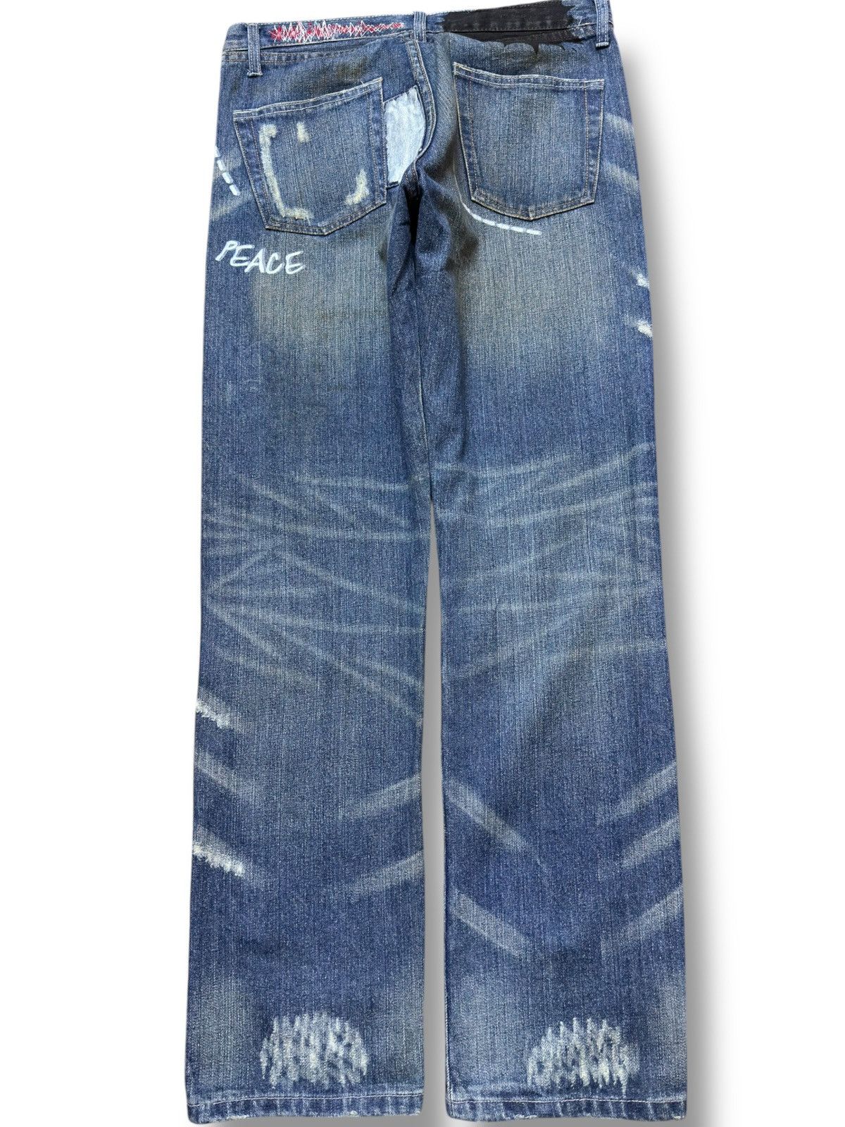 Antihero Vintage Antinero Whiskers Mudwash Sashiko Boro Denim Size US 32 / EU 48 - 4 Thumbnail