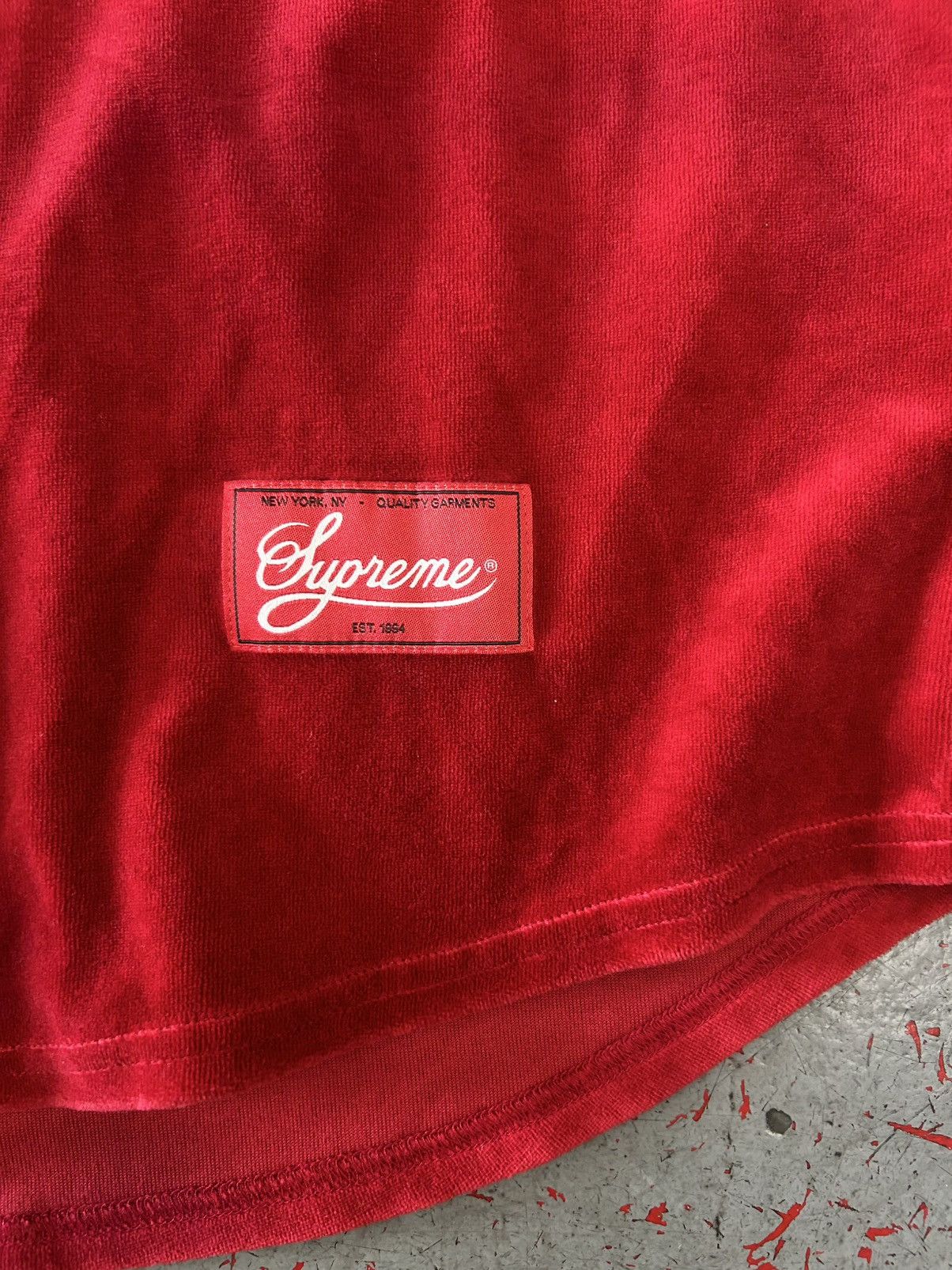 Supreme Supreme Velour Baseball Red Jersey Size Large Size US L / EU 52-54 / 3 - 3 Thumbnail