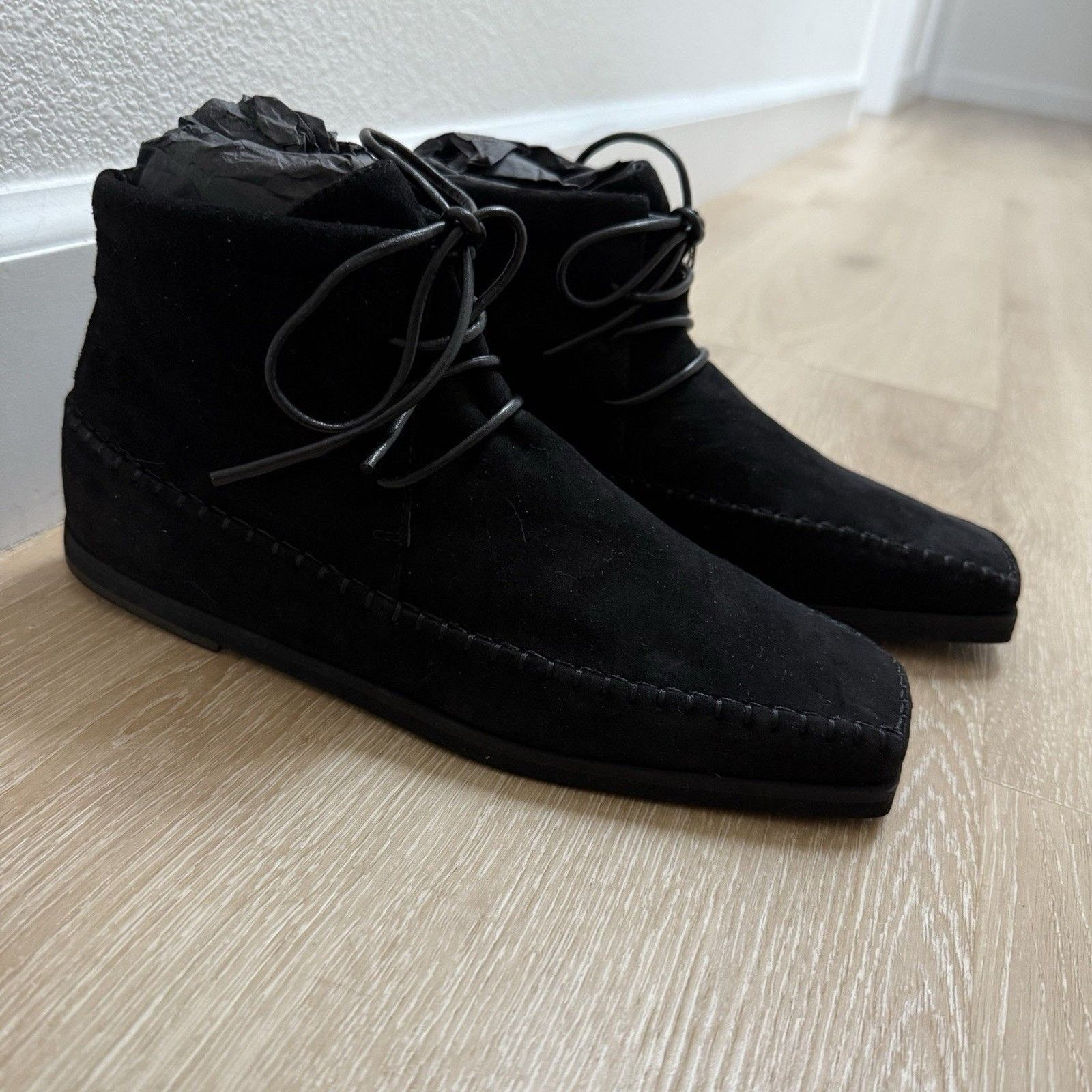 Toteme TOTEME High Top Suede Loafer Boot Black 37 Quiet Luxury NEW Size US 6 / IT 36 - 2 Thumbnail
