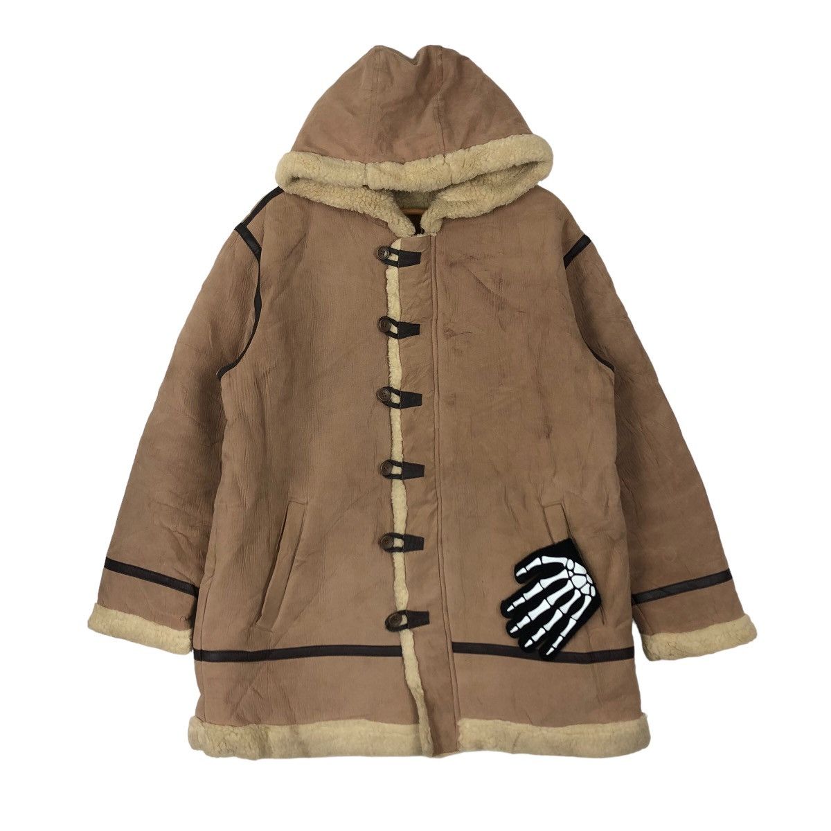 🔥RARE DUFFLE LONG JACKET MINK FUR LINING KHS UNION MADE