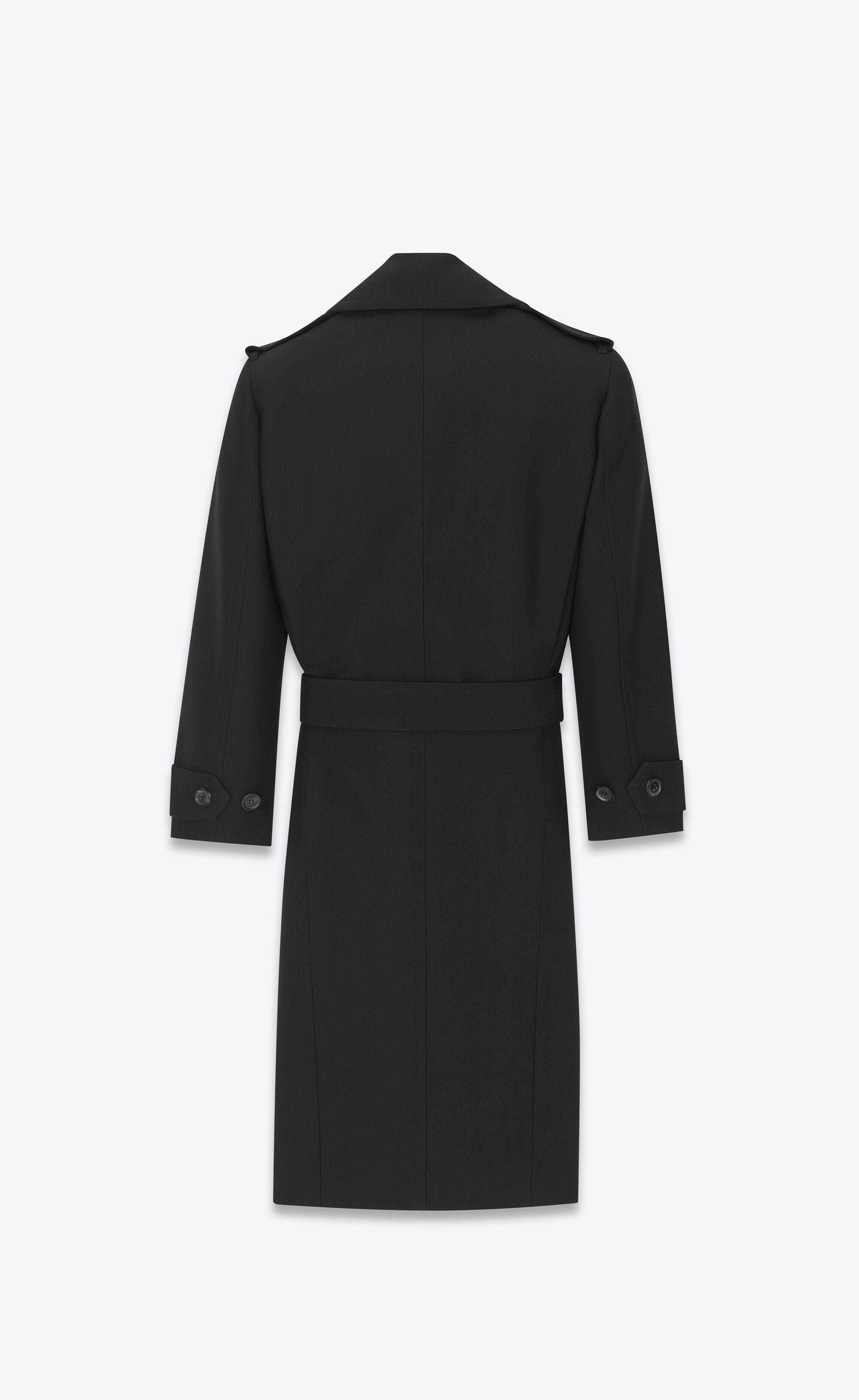 Saint Laurent Paris o1s1wg110125 720817 Military Trench Coat in Wool in Black Size XS / US 0-2 / IT 36-38 - 3 Thumbnail