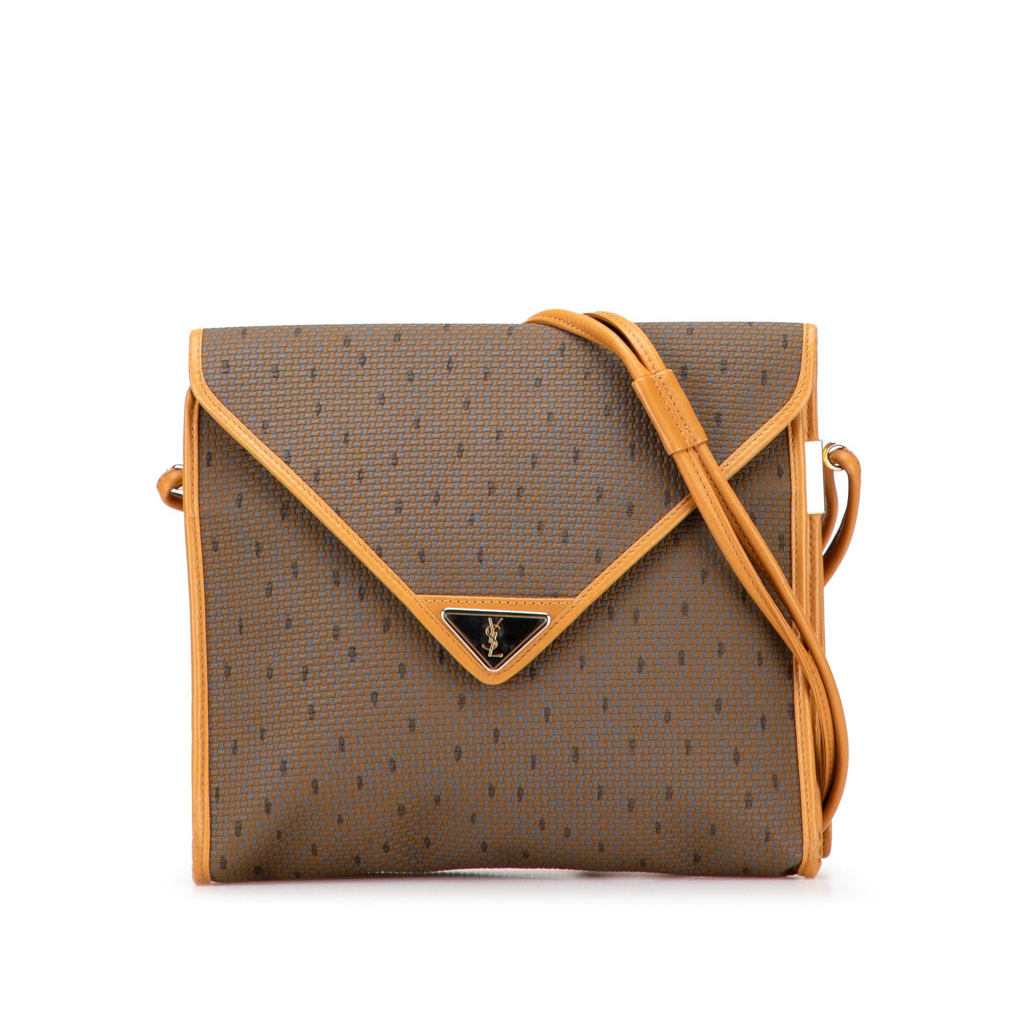 Saint Laurent Paris Pvc Flap Crossbody in Brown, Women's