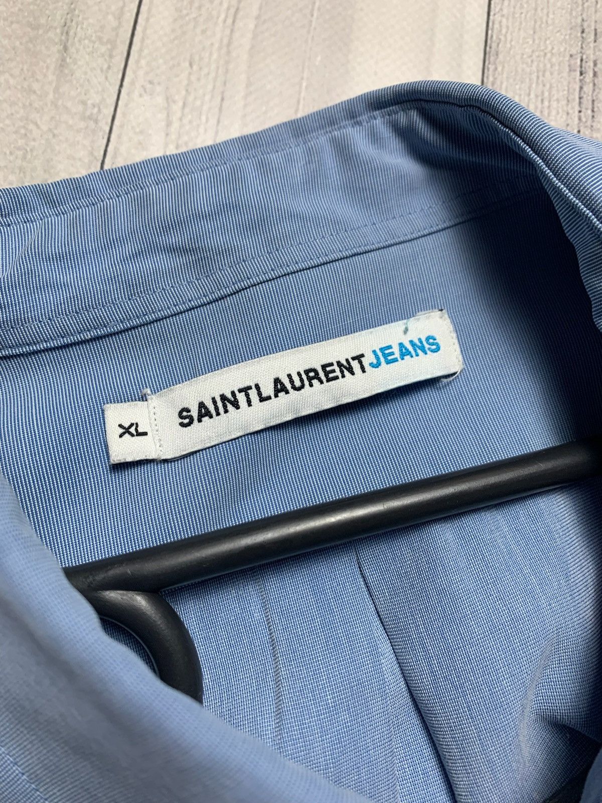 Vintage × Yves Saint Laurent Vintage Yves Saint Laurent shirt size XL logo blue Size US XL / EU 56 / 4 - 5 Thumbnail