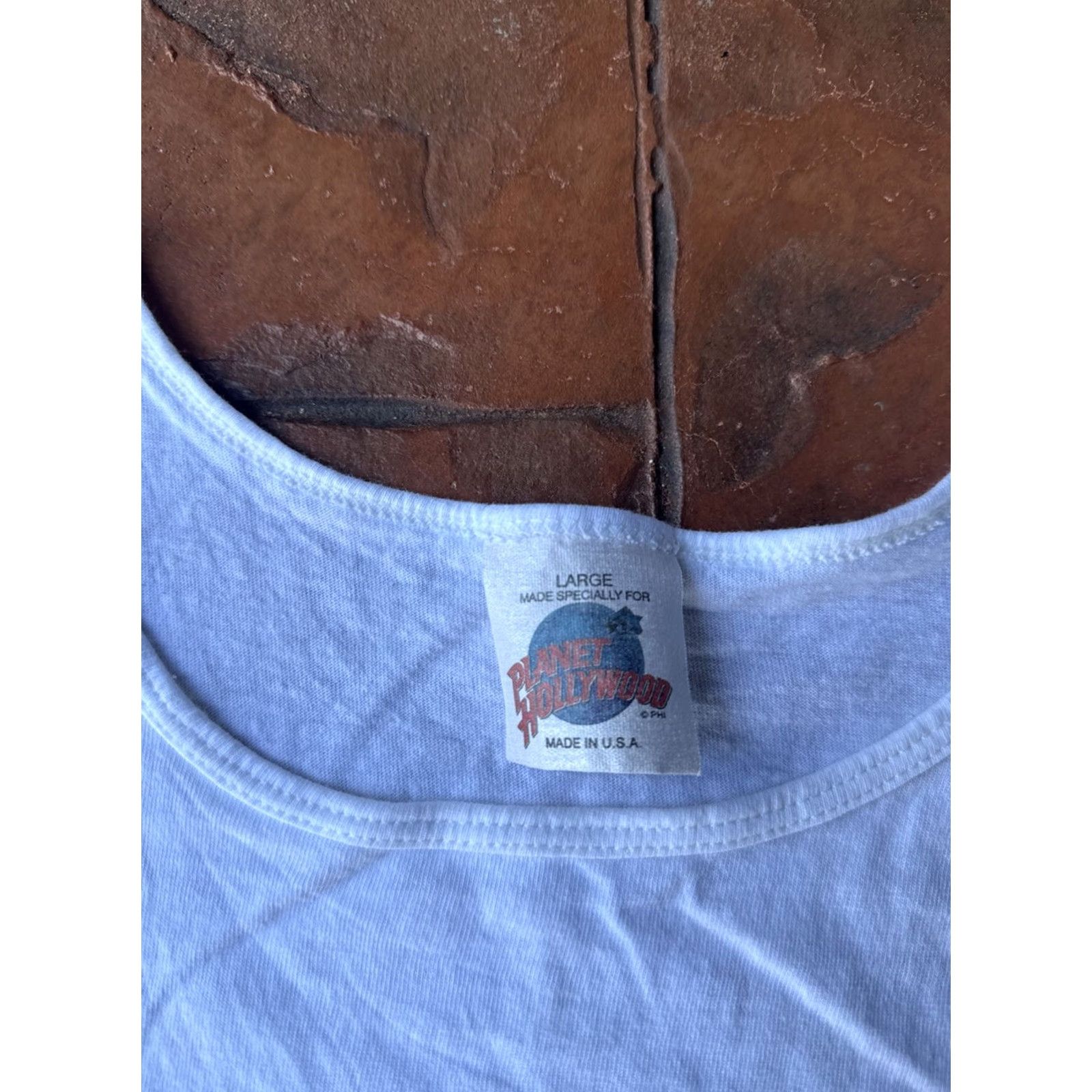 Planet Hollywood VINTAGE Planet Hollywood Maui Hawaii Tank Top Shirt L White Cotton Logo 90s USA Mens Womens Size US L / EU 52-54 / 3 - 2 Thumbnail