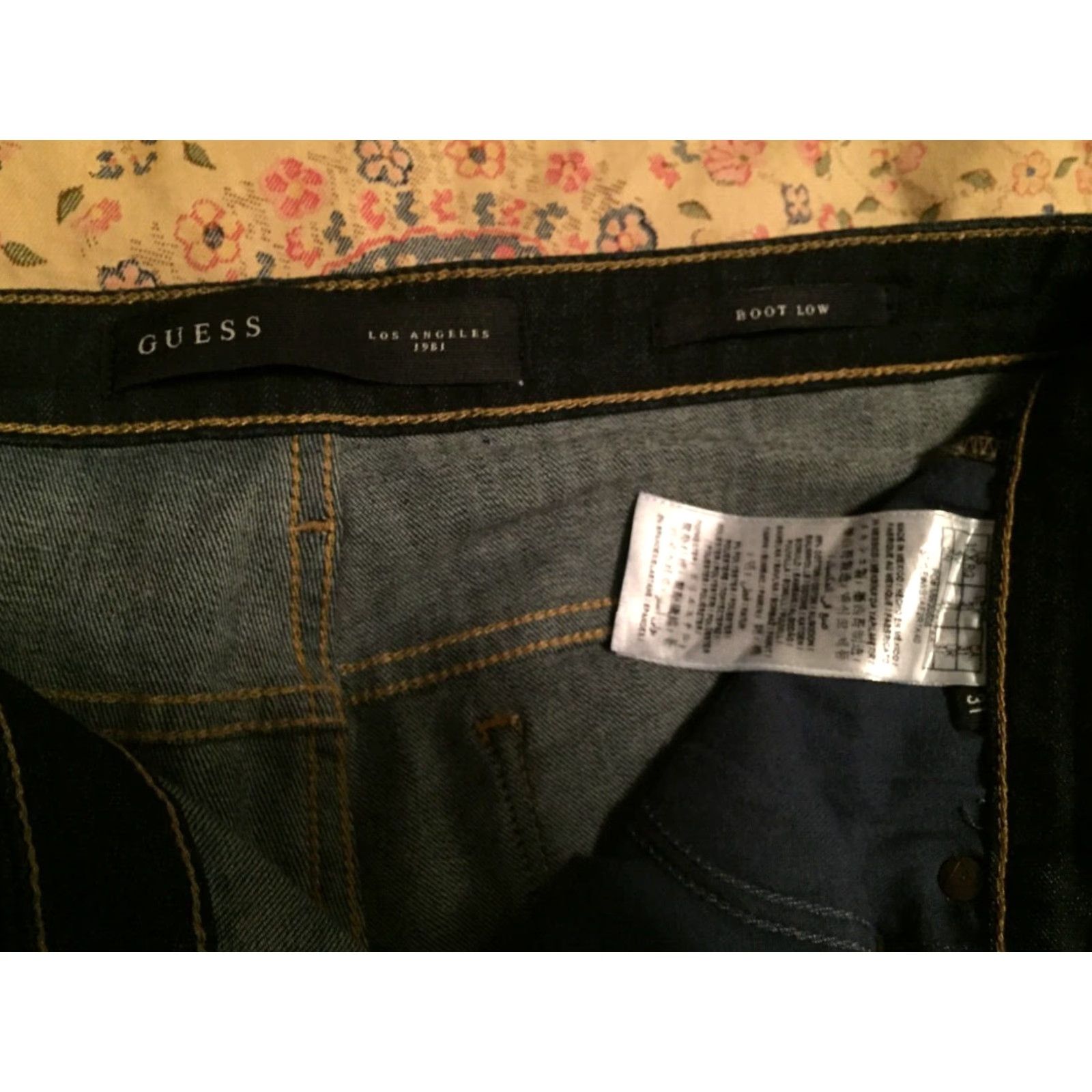 Guess GUESS Jeans Womens 31 Blue Dark Rinse Boot Cut Mid Rise Denim Stretch Jeans Womens Size 24" / US 00 / IT 34 - 4 Thumbnail