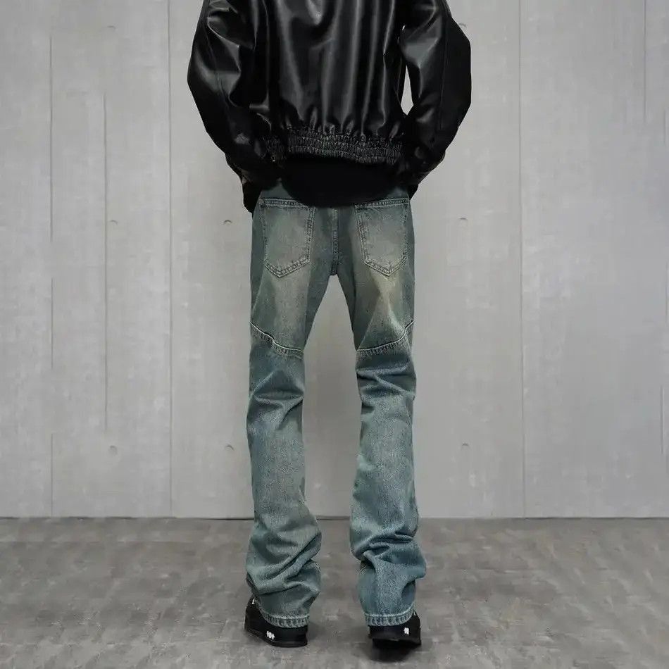 Japanese Brand Y2k Slim Distressed Original Designer Fit Stacked Denim Size US 32 / EU 48 - 4 Thumbnail