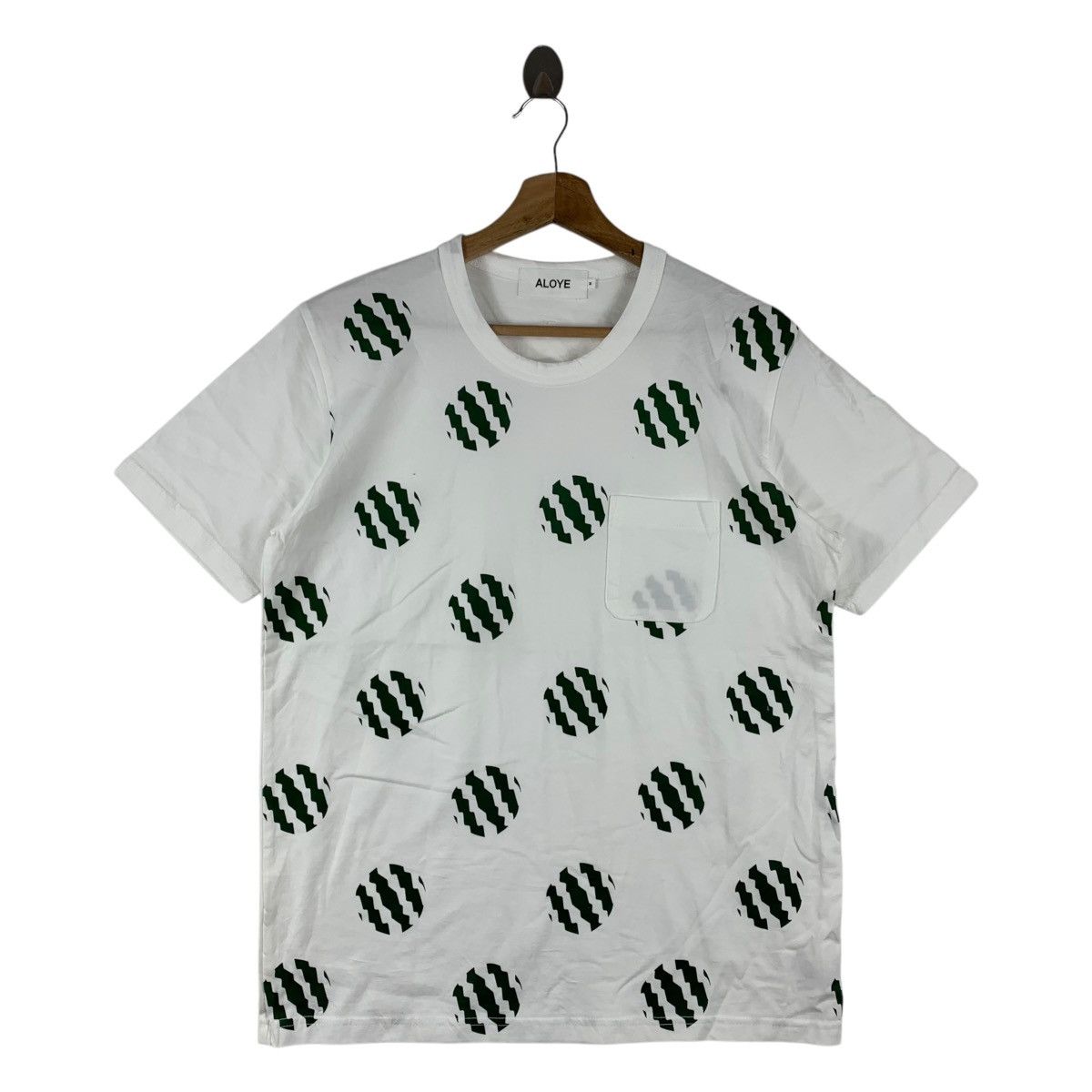 ALOYE Japanese Design Wavy Dot Pocket Tee Shirt