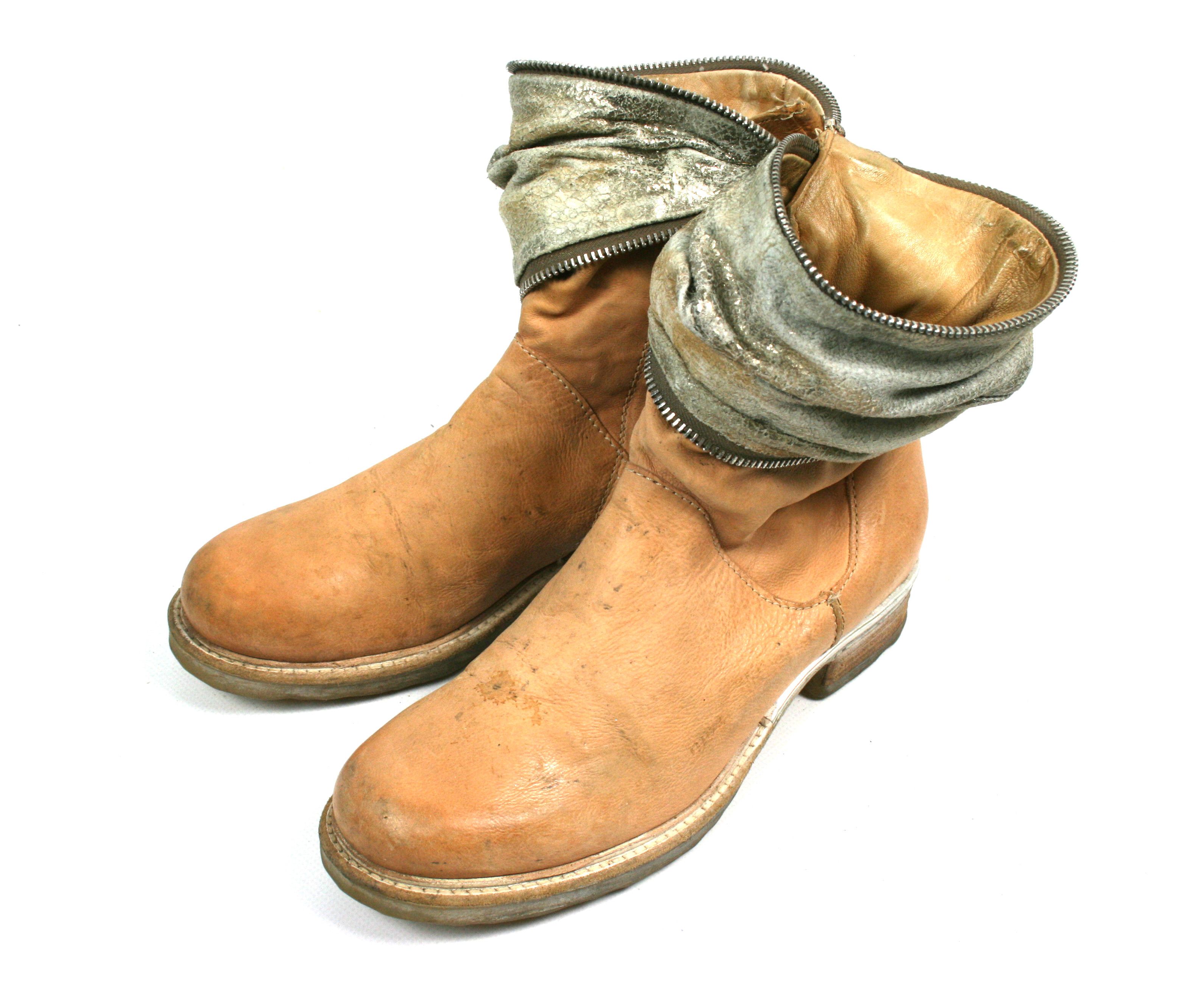 A.S.98 Napoleon Grunge Leather Zipped Biker Boots Size US 9 / IT 39 - 3 Thumbnail