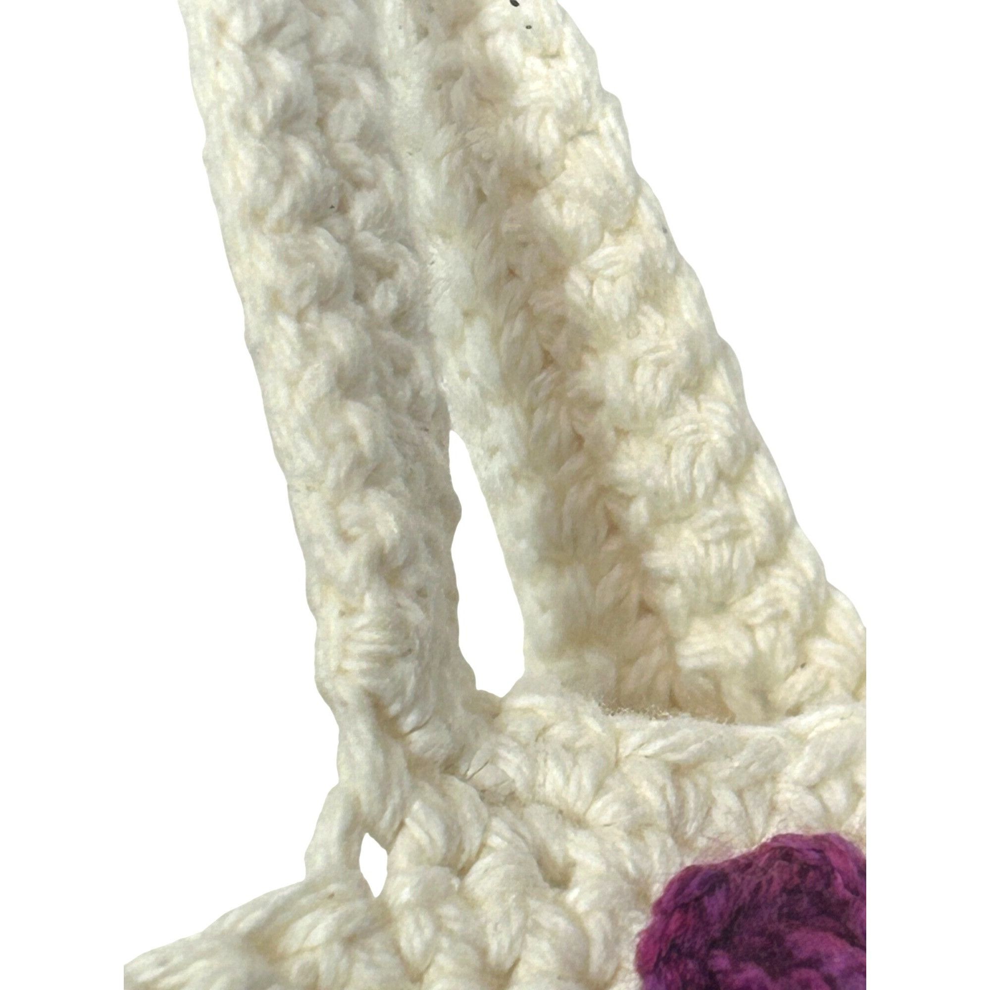 Other Crocheted Tote Bag Vintage Cream Handmade Floral Appliqués S Size ONE SIZE - 13 Thumbnail