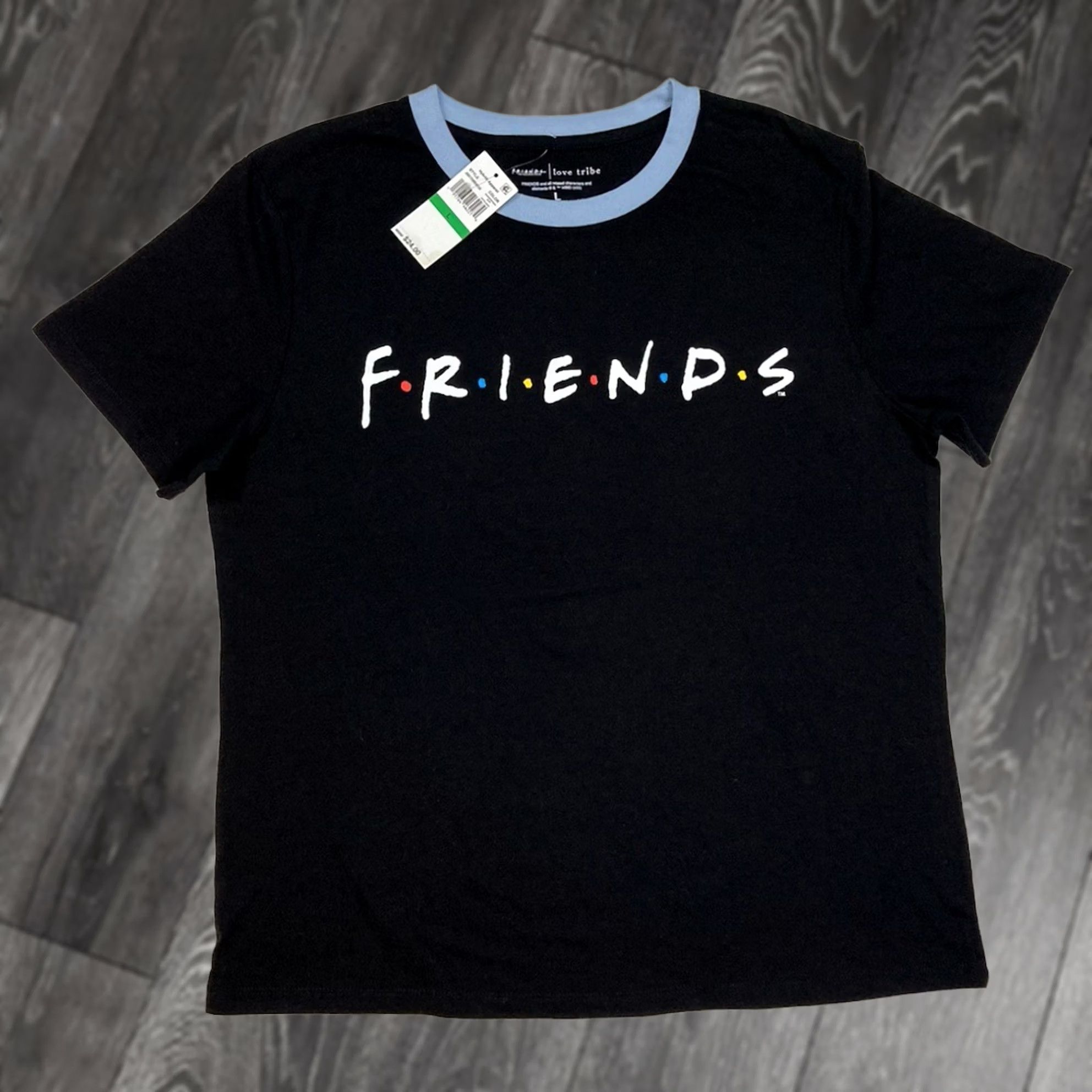 Logo 7 VINTAGE Friends TV Show Logo Graphic T-shirt Women Large Black Short Sleeve Size L / US 10 / IT 46 - 1 Thumbnail