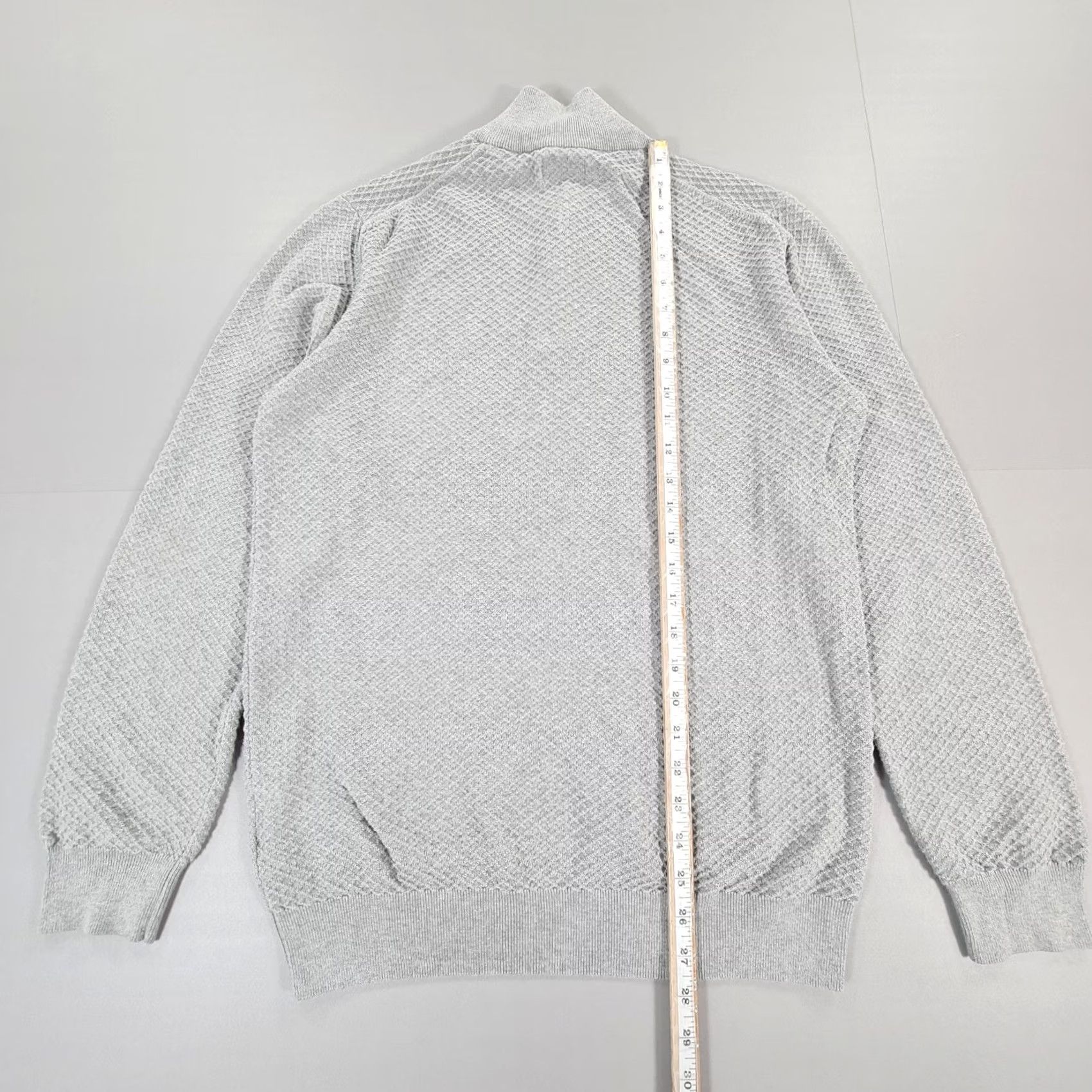 Gant GANT Mens Jumper Grey Medium Quarter Zip Knit Cotton Argyle Diamond Casual Tight-Knit Size US M / EU 48-50 / 2 - 7 Thumbnail