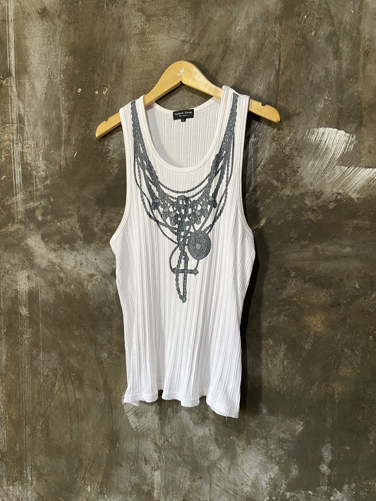 Japanese Brand Japanese-Pleats Skull Cross Tank Top ifsixwasnine style Size US L / EU 52-54 / 3 - 2 Thumbnail