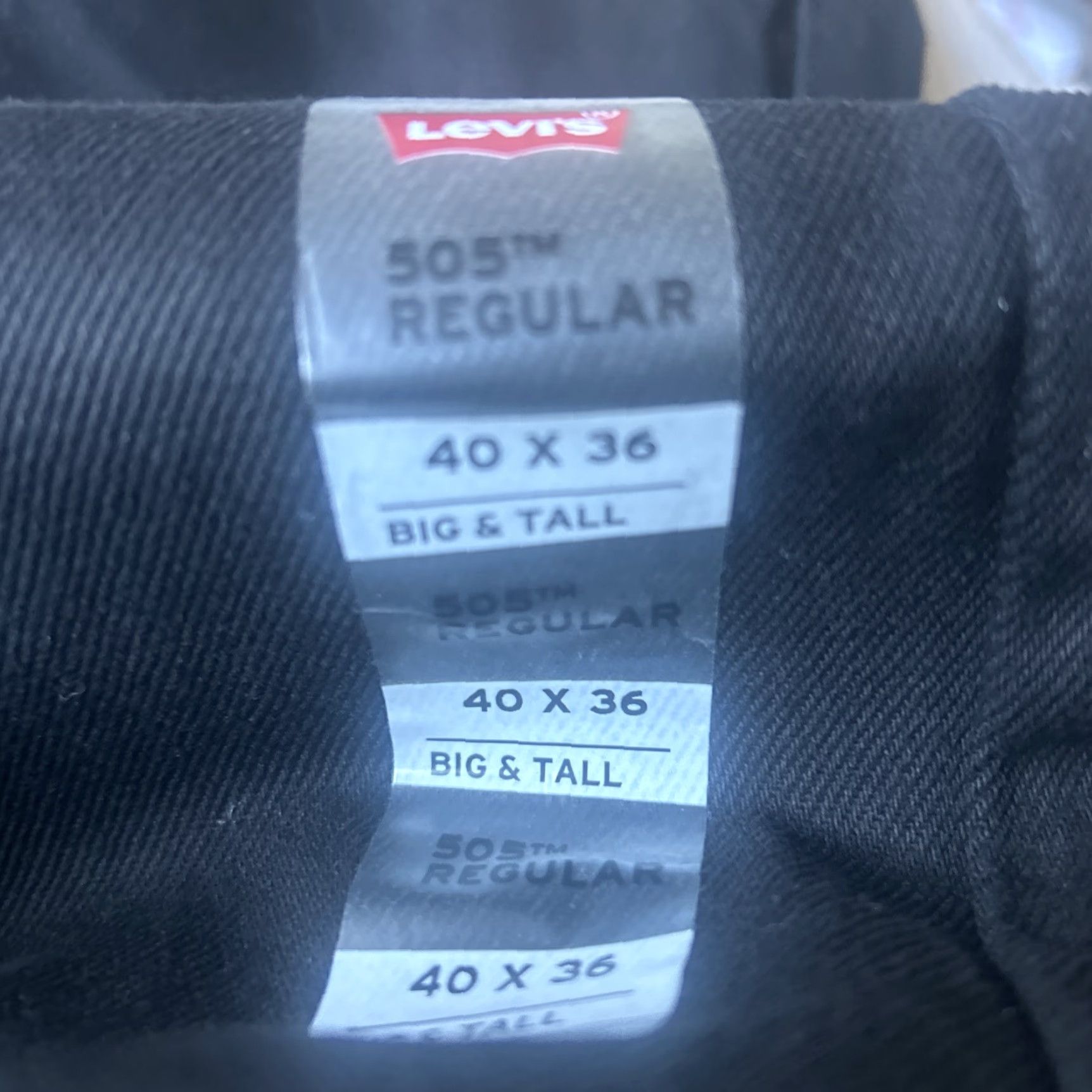 Levi's Levi's 505 Regular Fit Jeans Straight Leg Dark Wash Black 40x36 Mens Size US 40 / EU 56 - 6 Thumbnail