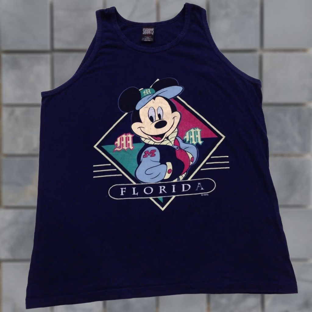 Disney VINTAGE Mickey Mouse Walt Disney T Shirt 90s Cartoon Hip Hop Blue L Mens Size US L / EU 52-54 / 3 - 1 Thumbnail
