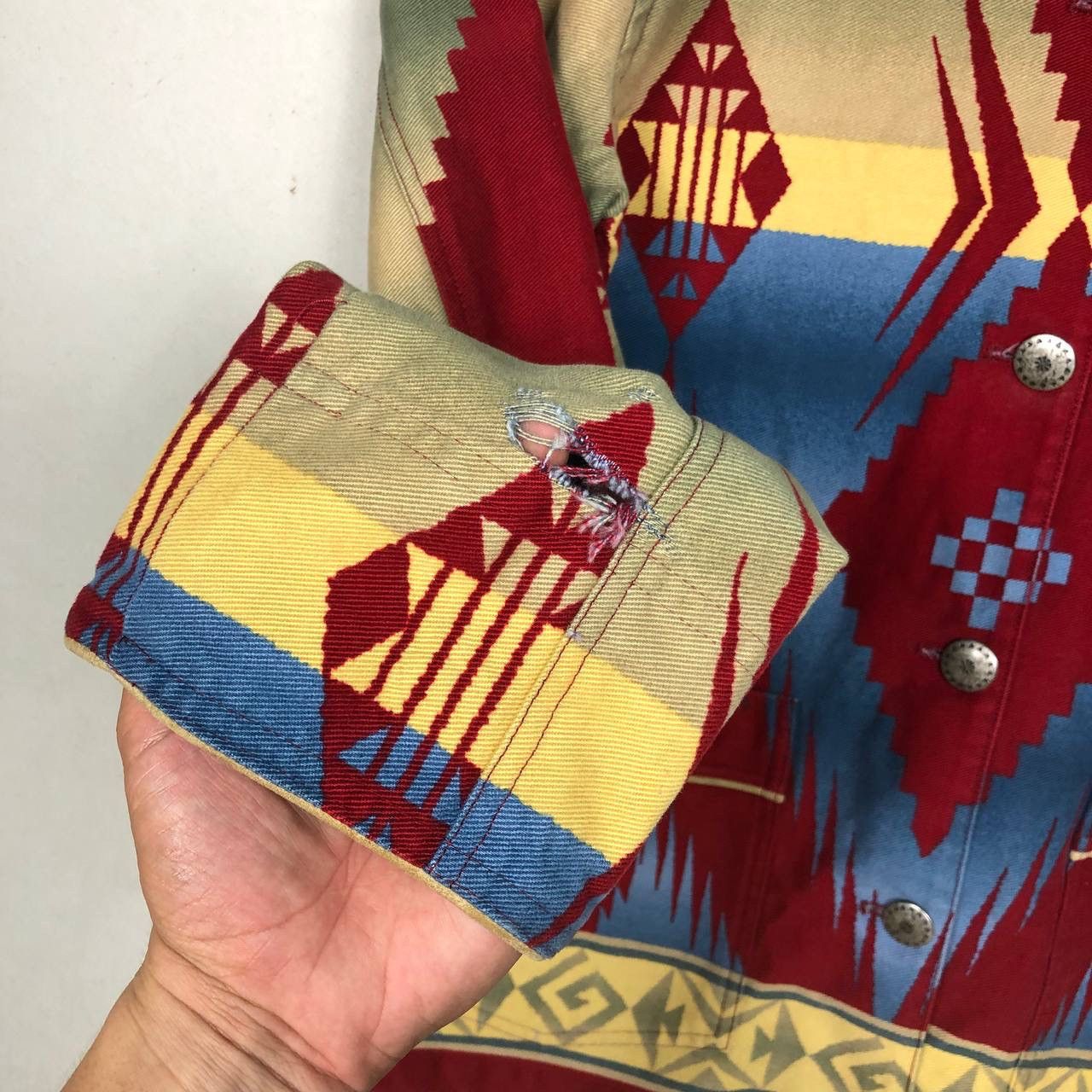 Native Jones New York Vintage Southwestern Aztec Denime Jacket Size US M / EU 48-50 / 2 - 7 Thumbnail