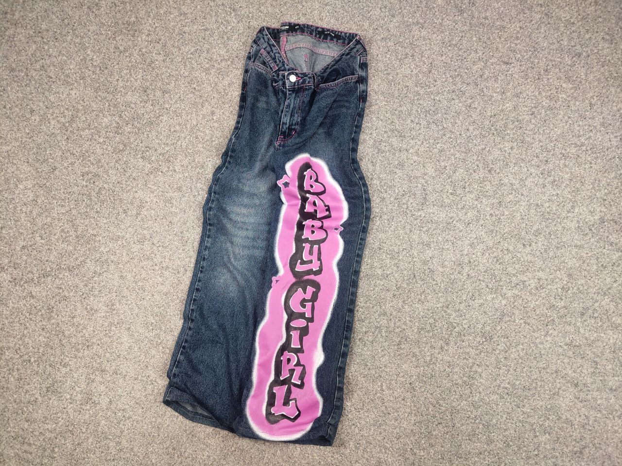 If Six Was Nine VTG Y2K Hysteric Glamour Style Baggy Flared Jeans low rise Size US 34 / EU 50 - 2 Thumbnail