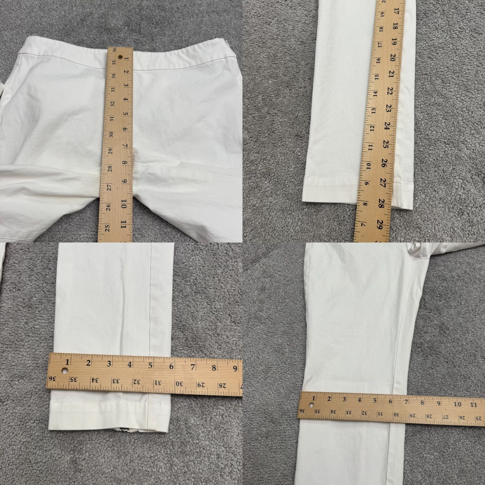 Eileen Fisher Eileen Fisher Pants Womens XS White Organic Cotton Slim Fit Ankle Zip Trouser Size 26" / US 2 / IT 38 - 9 Thumbnail