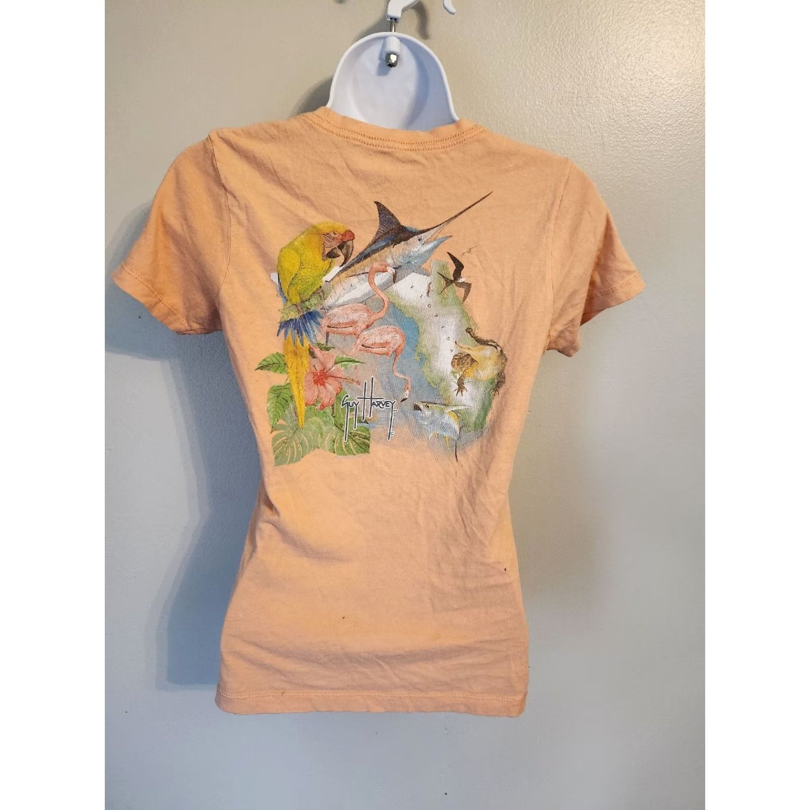 Guy Harvey Guy Harvey Shirt Womens XS Orange Graphic Swordfish Fish Short Sleeve Size XS / US 0-2 / IT 36-38 - 3 Thumbnail