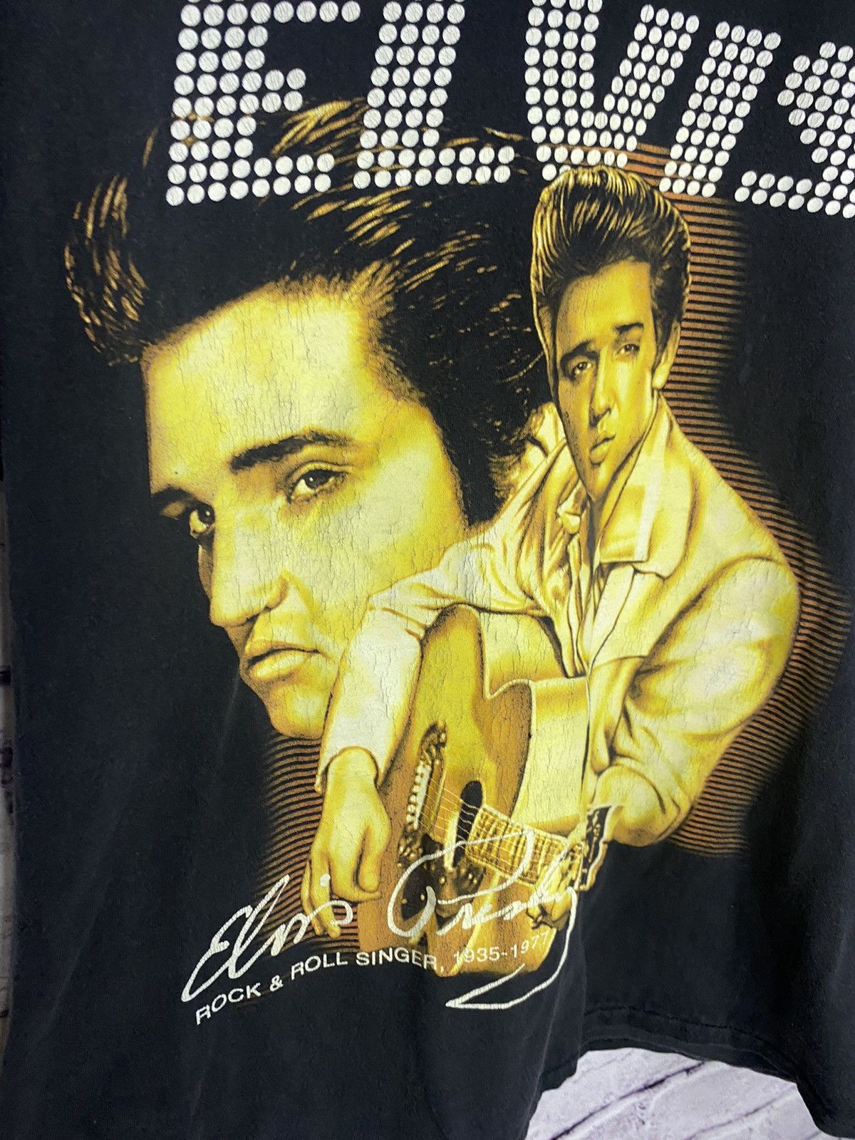 Band Tees MENS Elvis Presley Rock & Roll Overprint Logo Tee Size US L / EU 52-54 / 3 - 9 Thumbnail