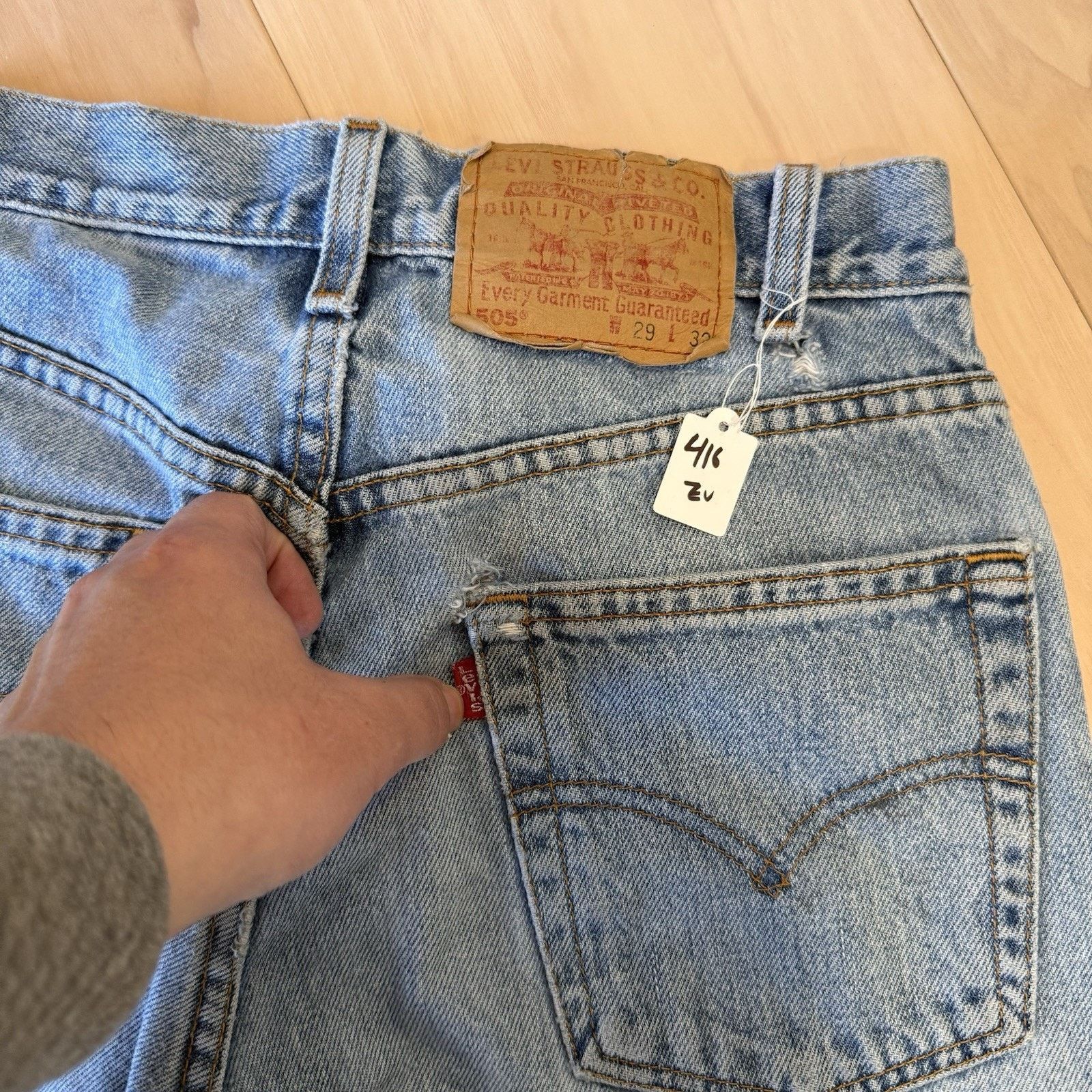 Levi's × Vintage Vintage Levis 505 Jeans 28 Blue Distressed Workwear Light Size US 28 / EU 44 - 9 Thumbnail